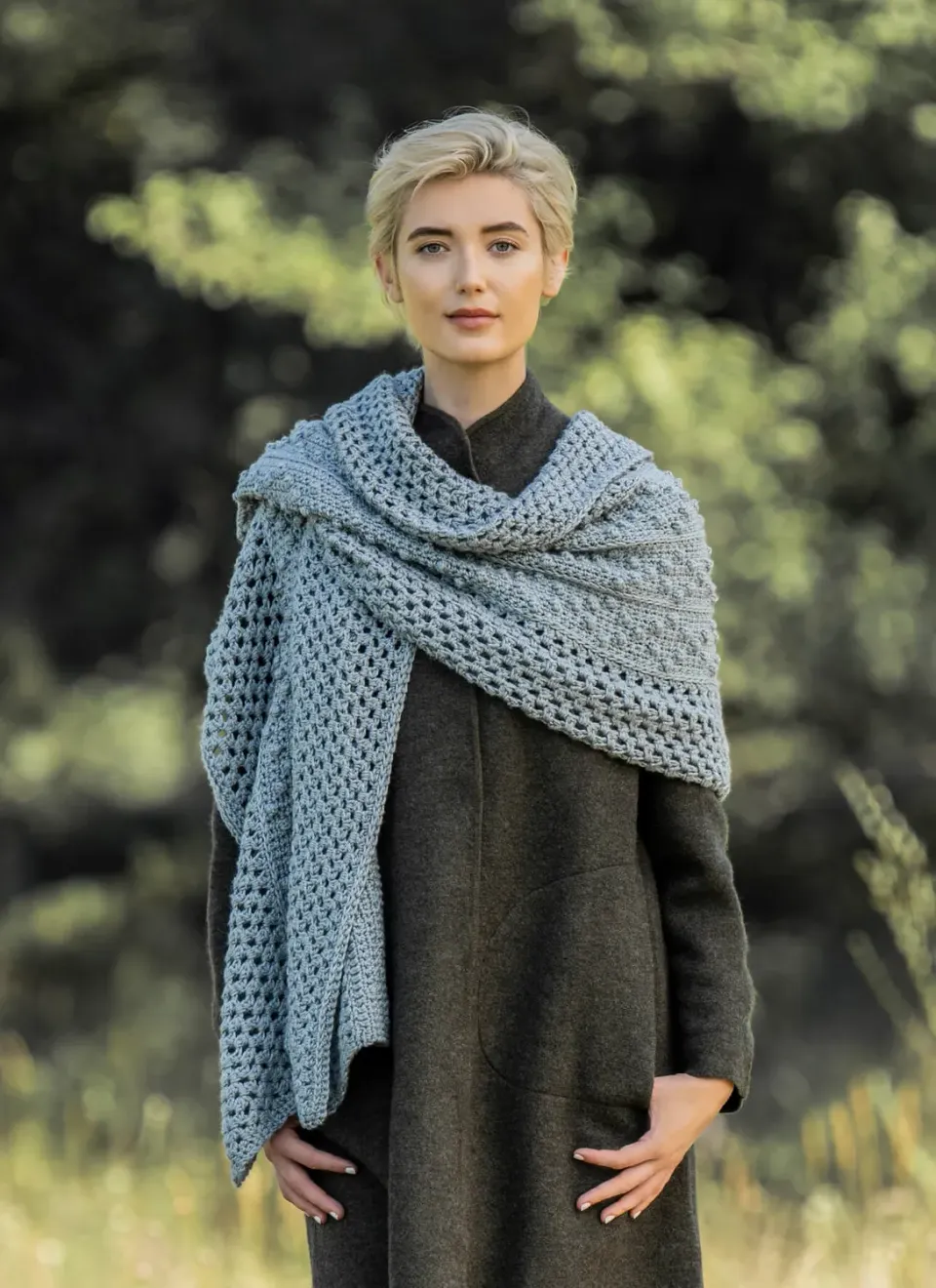 Blue Sky Fibers Classic Series Dayton Wrap Häkelanleitung Skyland
