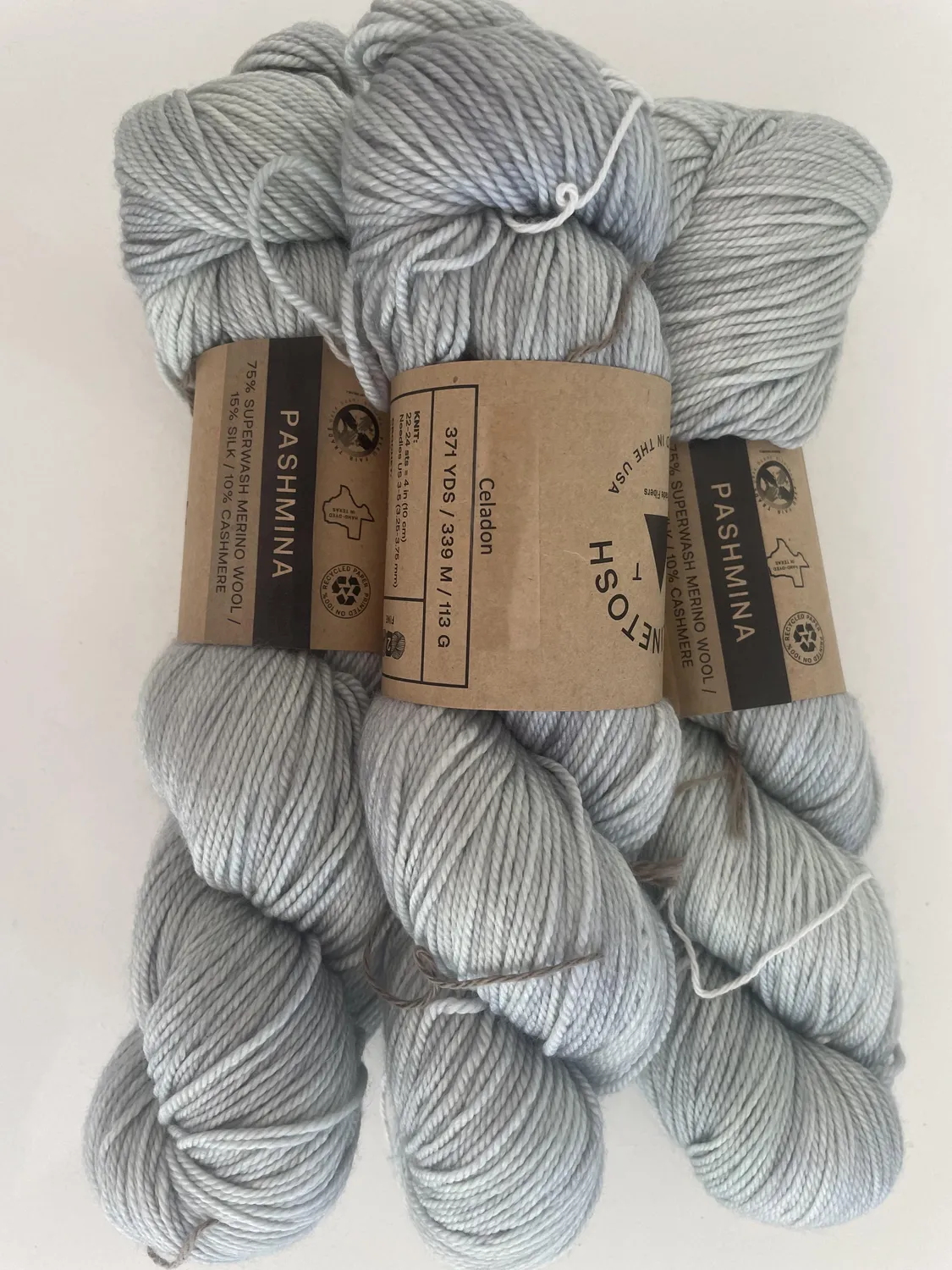 Madelinetosh Pashmina Celadon Sport-Garn seidig
