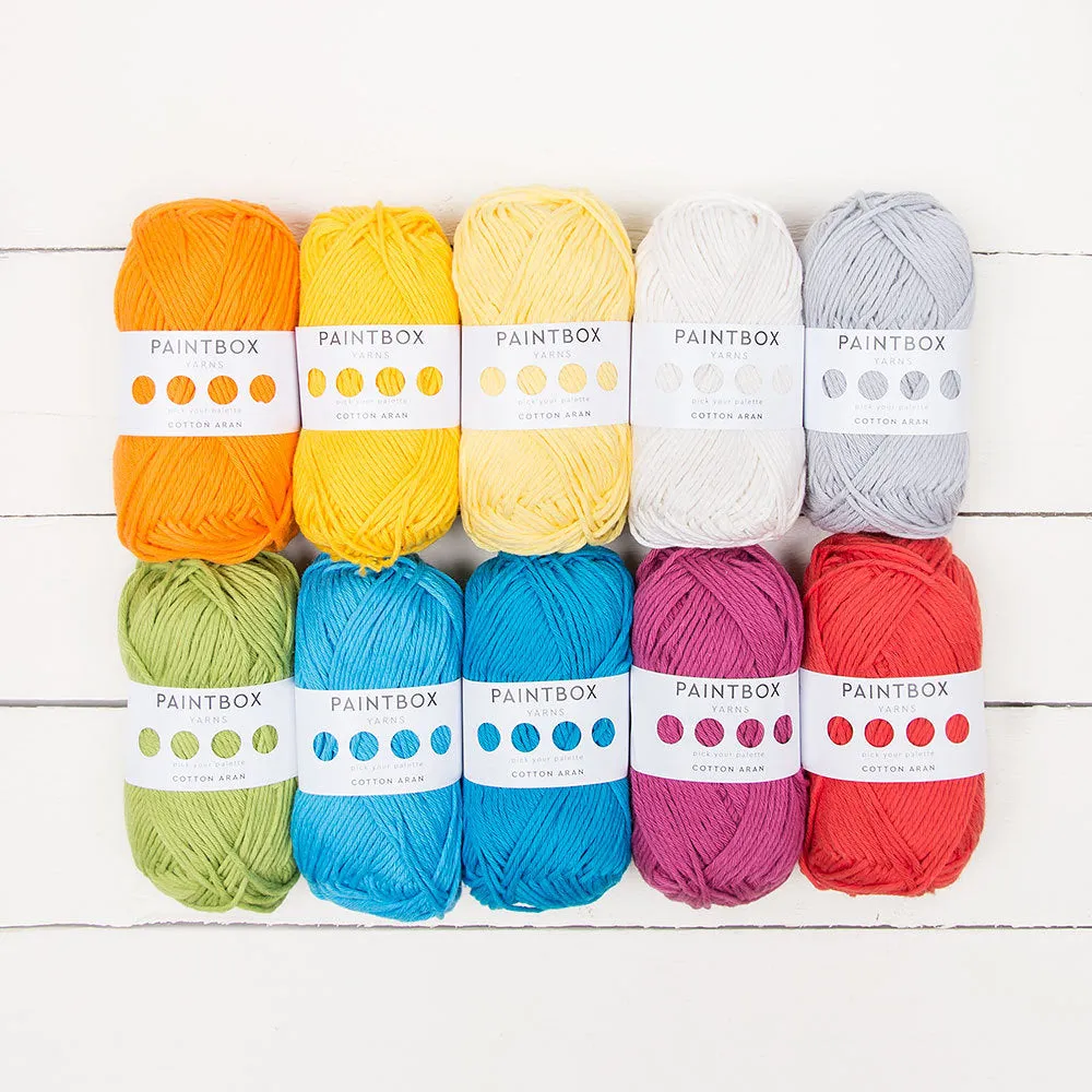 Paintbox Yarns Cotton Aran Garn 10x50g Farbset 850m