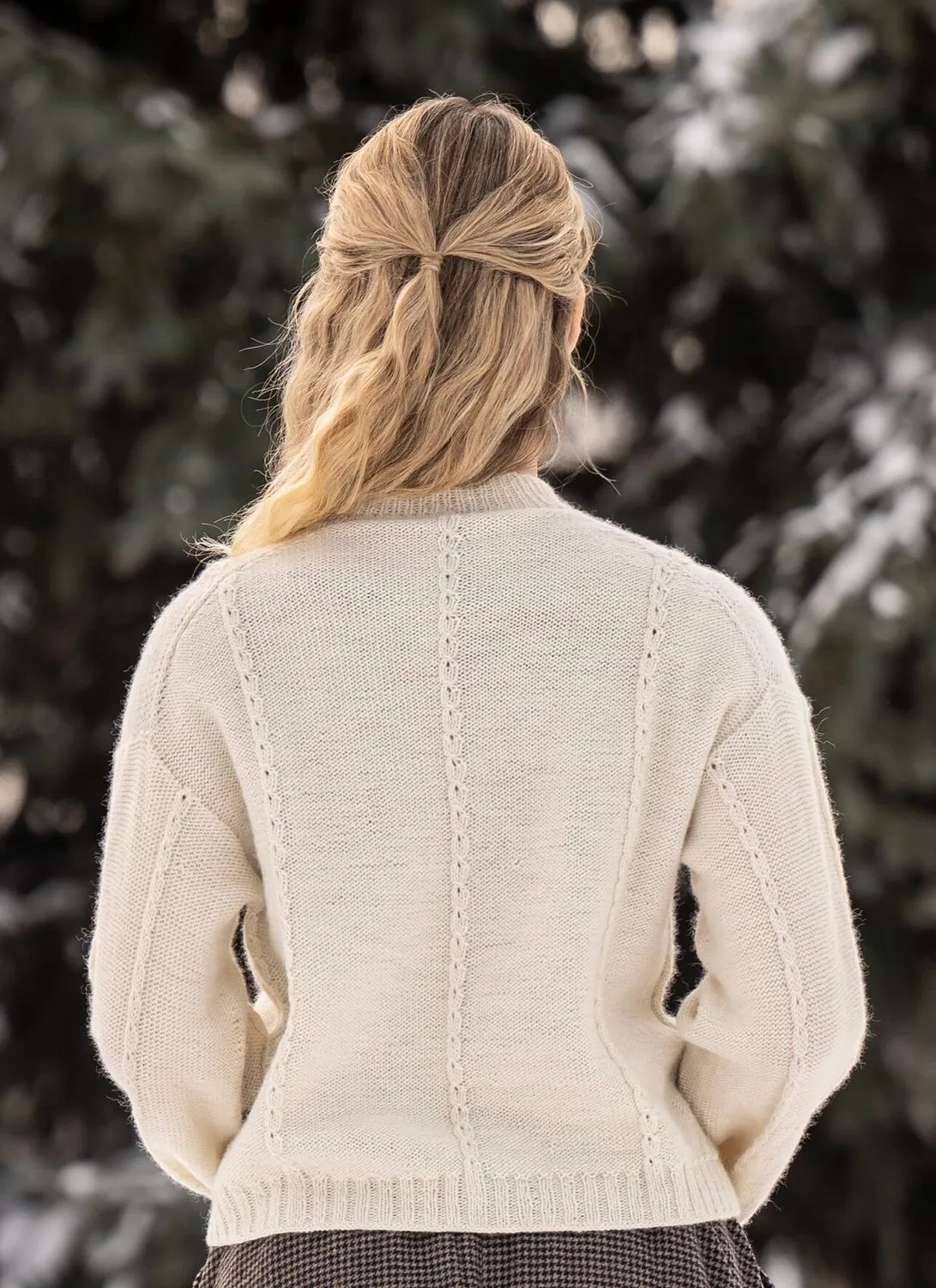 Blue Sky Fibers Telakka Sweater Strickanleitung Zopf Oversize