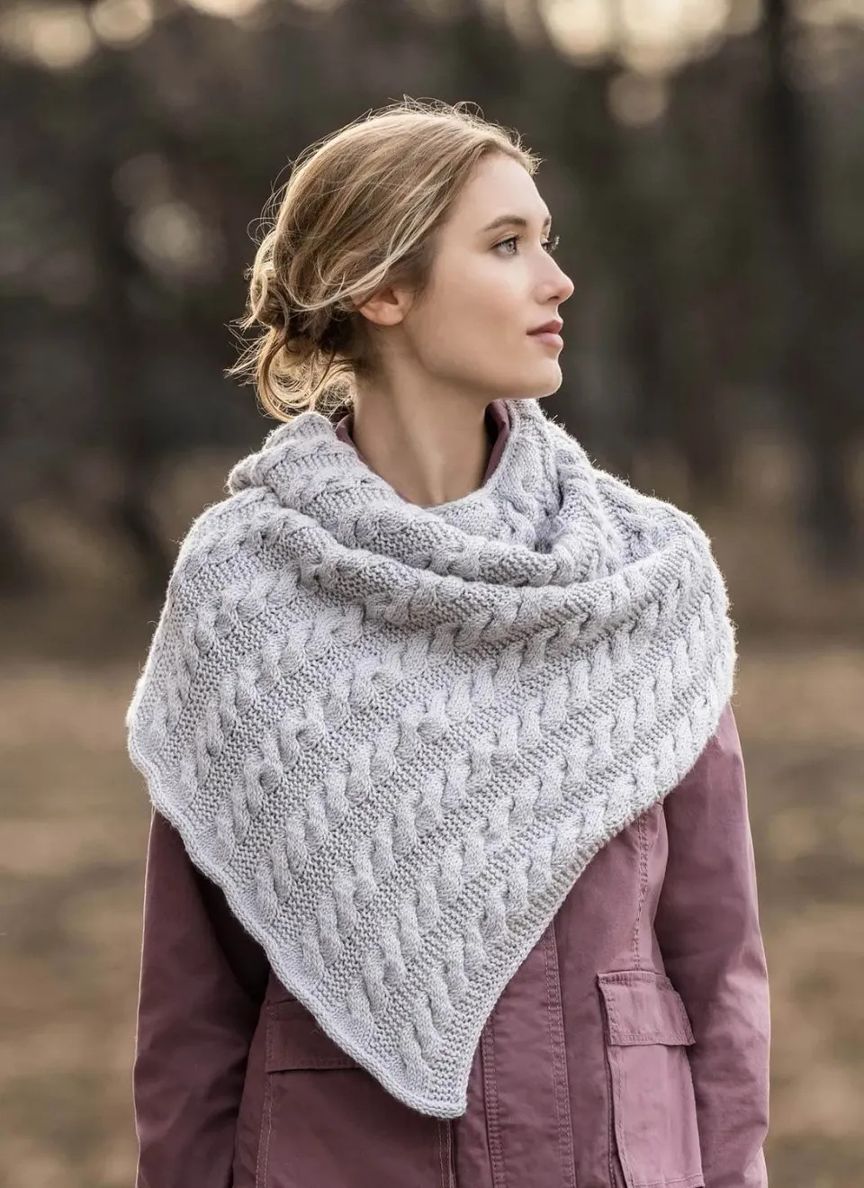 Blue Sky Fibers Classic Series Livonia Shawl Strickanleitung Zopf