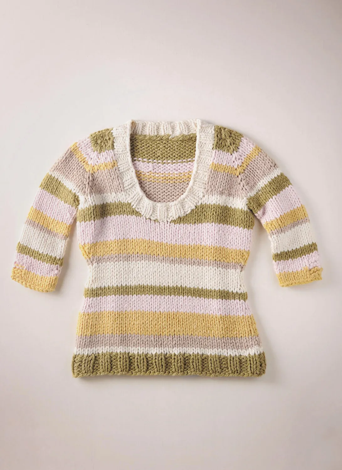 Blue Sky Fibers Wendy Sweater Strickanleitung Pullover U-Ausschnitt