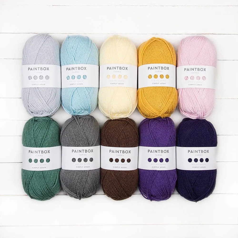 Paintbox Yarns Simply Aran Wolle 10x100g Over The Rainbow Acryl
