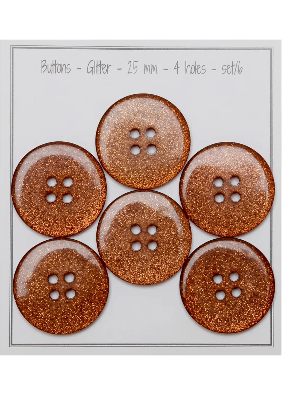 Go Handmade Glitter Knöpfe 25mm 6 Stück funkelnd