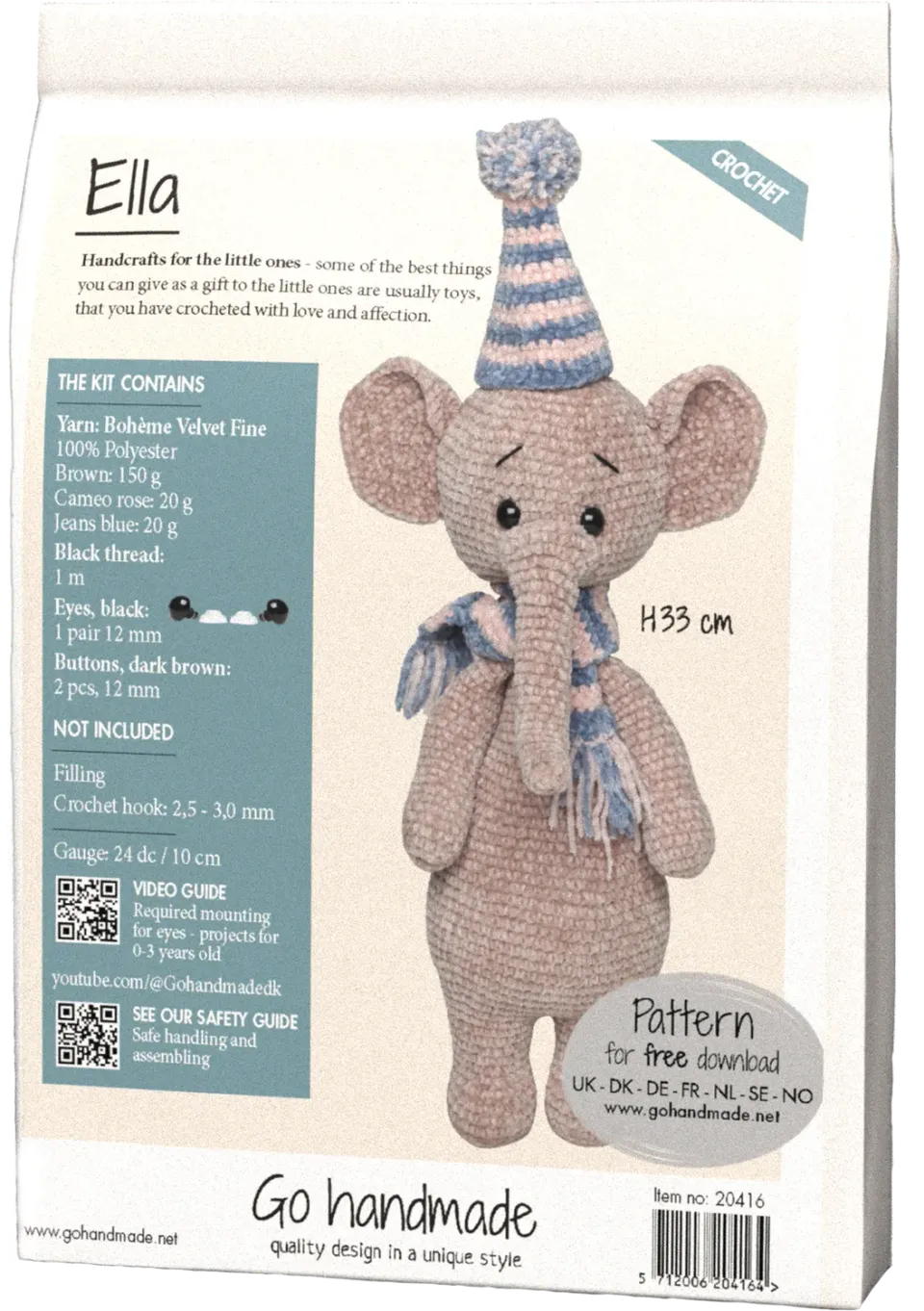 Go Handmade Ella Häkelkit 33 cm Bohème Velvet