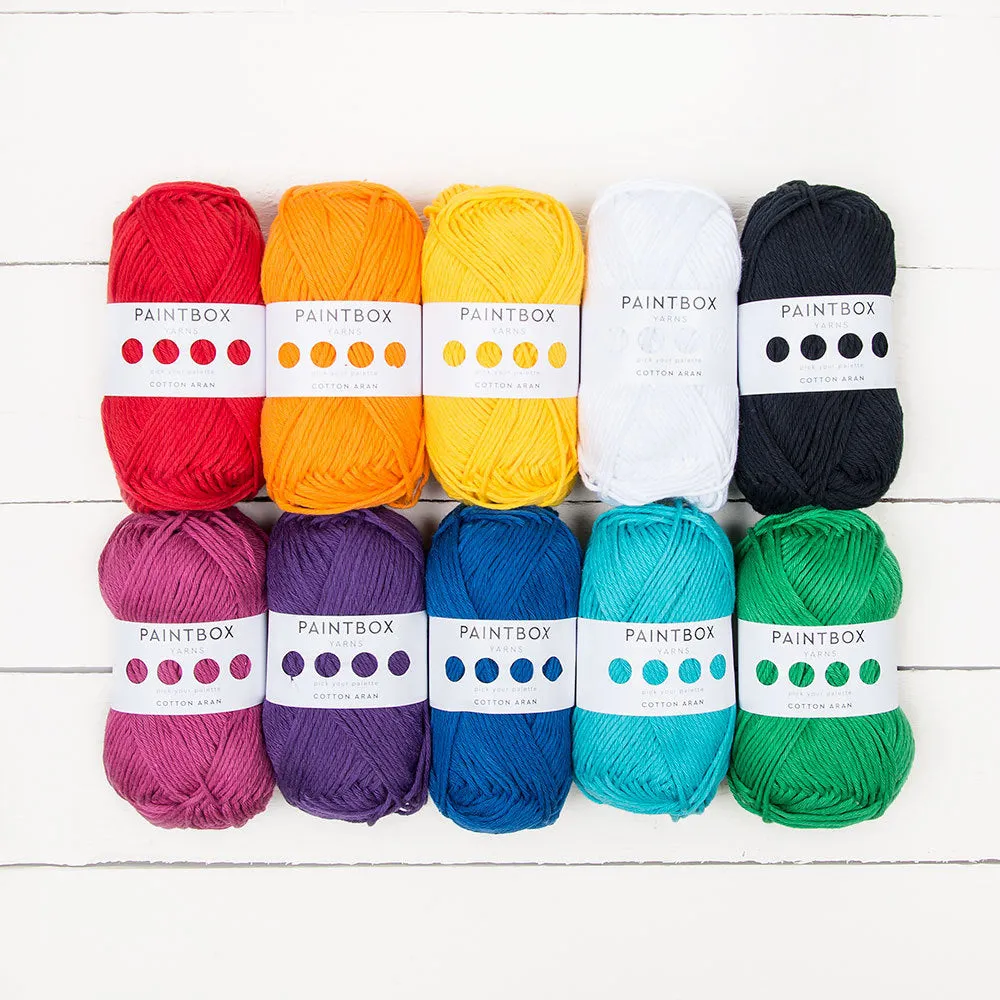 Paintbox Yarns Cotton Aran Garn 10x50g Farbset 850m