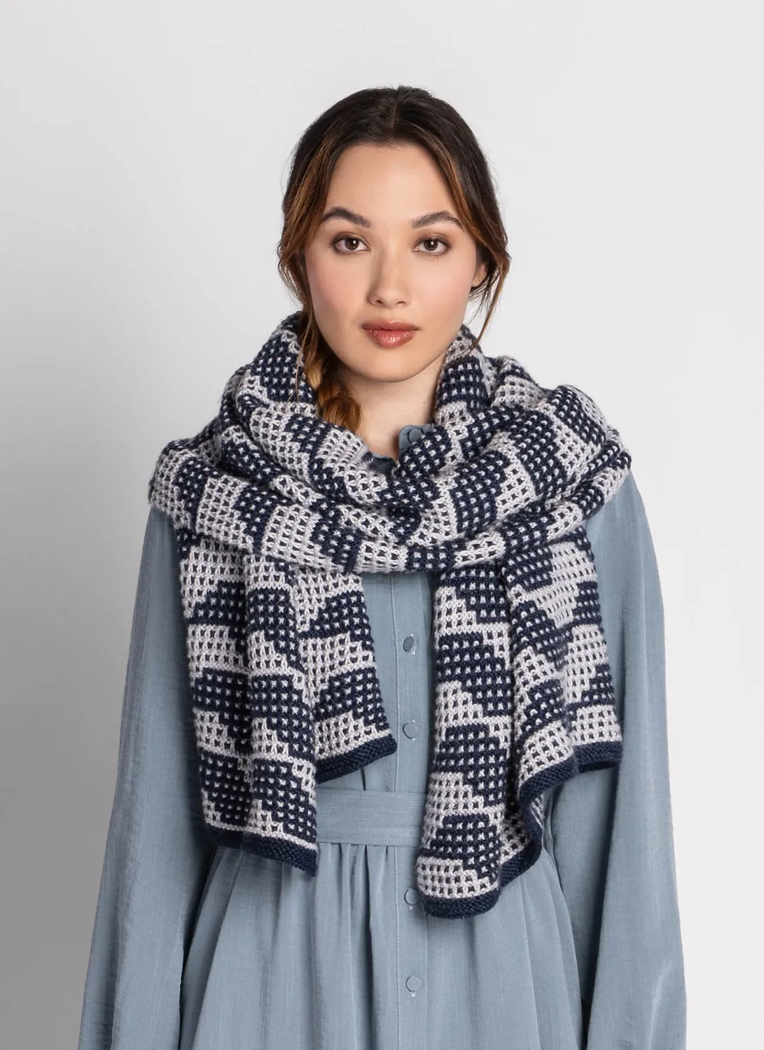 Blue Sky Fibers Classic Series Market Street Wrap Strickanleitung Mosaik