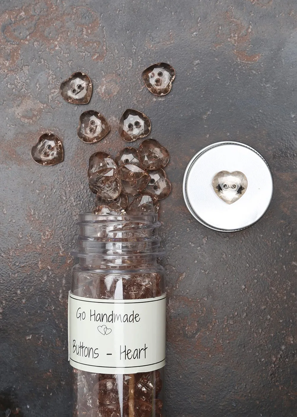 Go Handmade Heart Knöpfe 15 mm Flasche 240 Stück