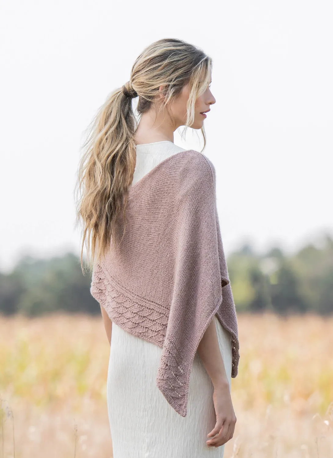 Blue Sky Fibers Serenity Wrap Tuch Strickanleitung Sommer