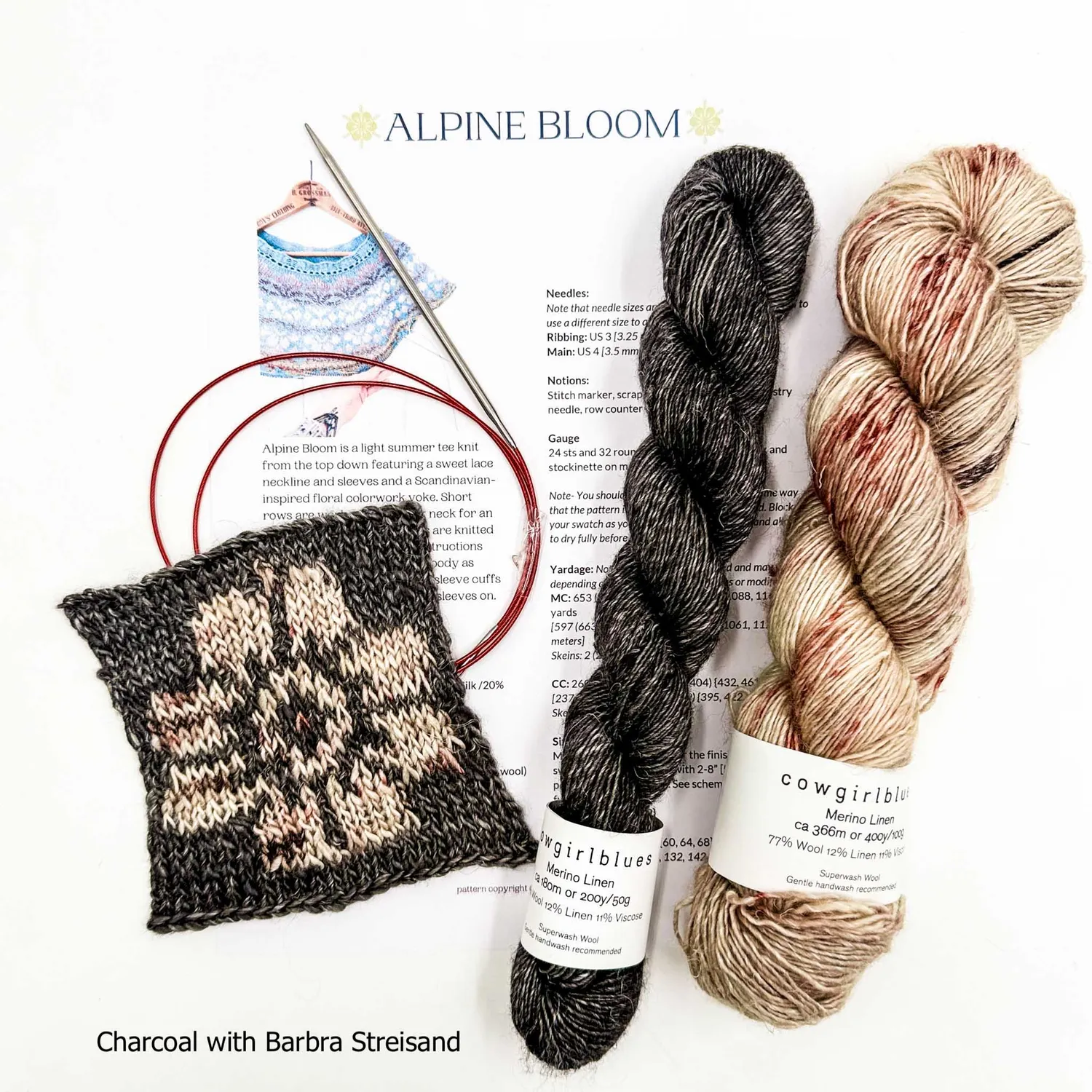 Cowgirlblues Alpine Bloom Pullover Strickset Garnbundle