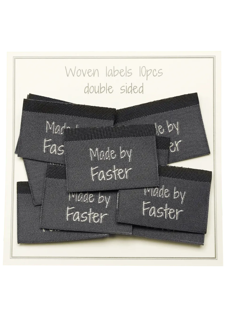 Go Handmade Made by Faster Webetikett grau 10 Stück gefaltet