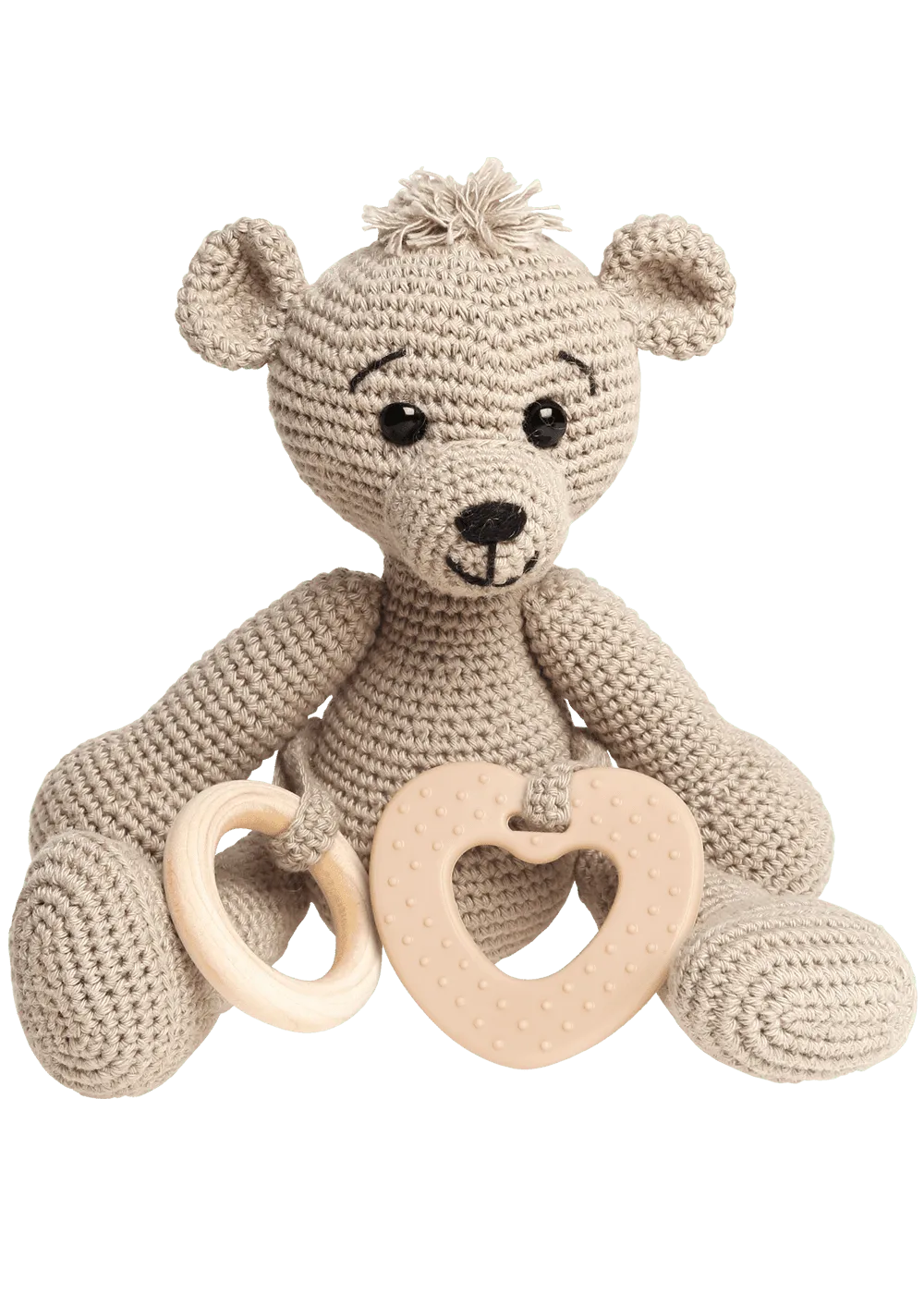 Go Handmade Sanse Teddy Häkelkit beige Rassel