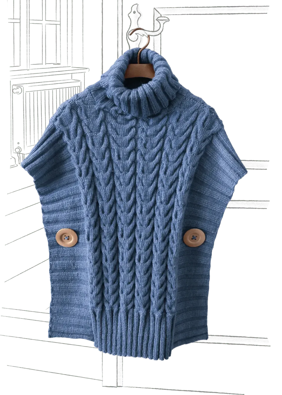 Go Handmade Emily Poncho Strickanleitung S-XXXL Vintage