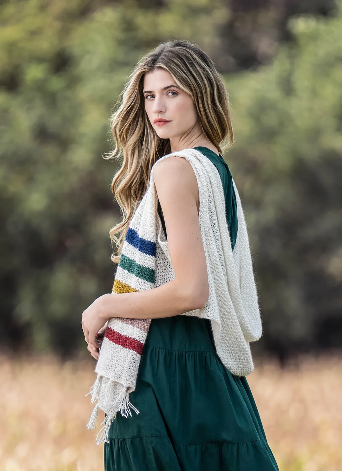 Blue Sky Fibers Classic Nantucket Wrap Strickanleitung PDF Fransen