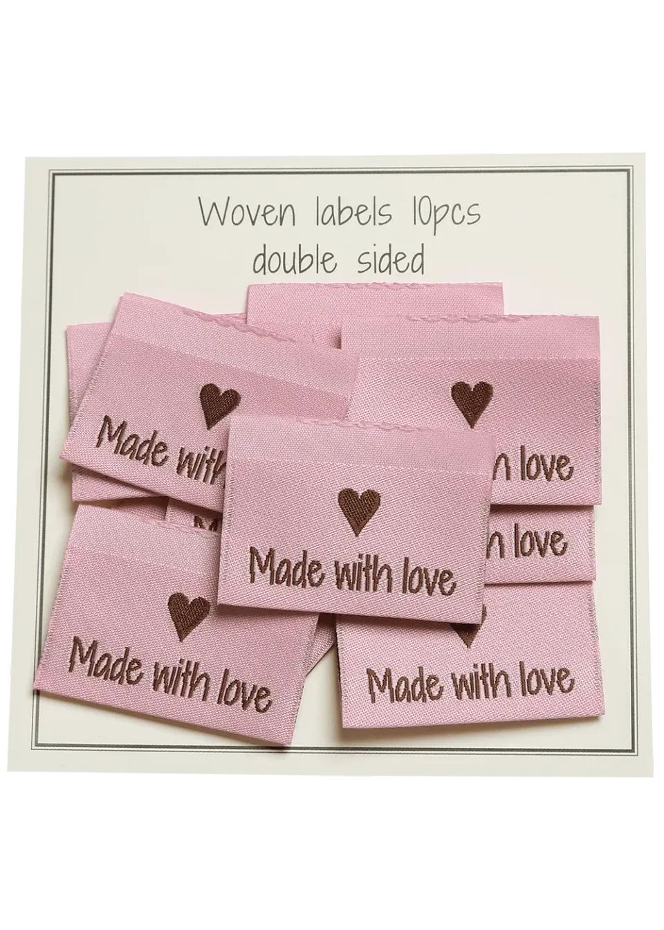 Go Handmade Webetiketten Made with Love Rosa 35x19mm 10er