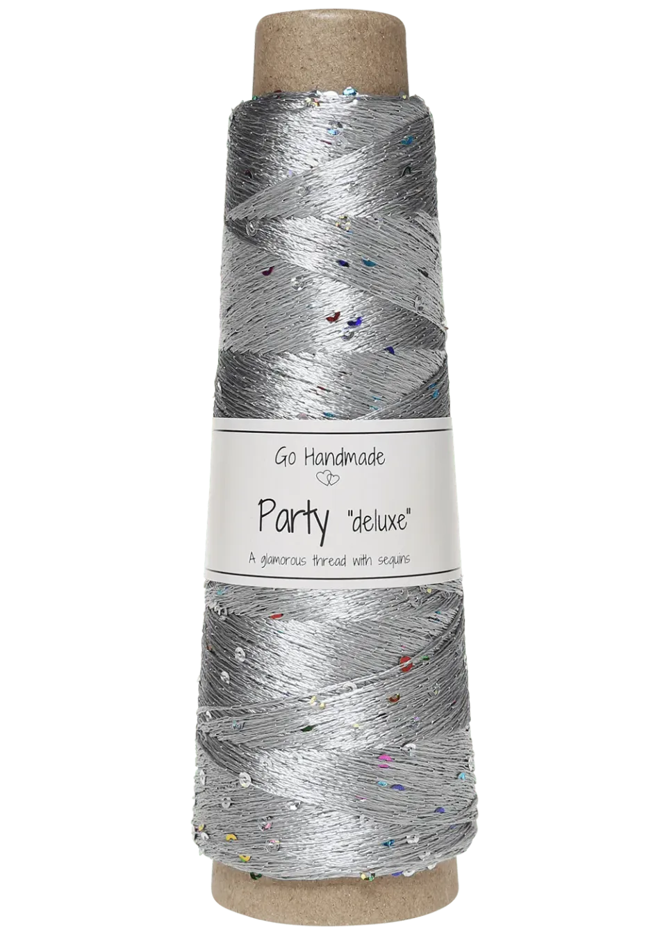 Go Handmade Party deluxe Paillettengarn silber-rainbow 50g