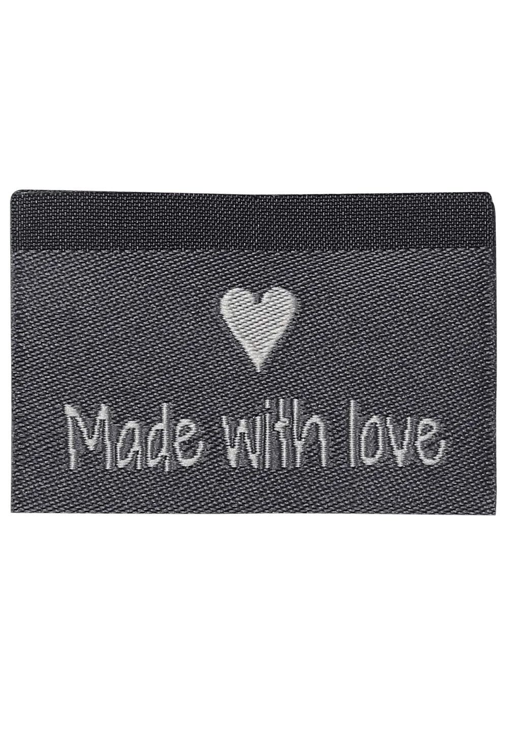 Go Handmade Made with Love Weblabel grau 35x19mm 10 Stück