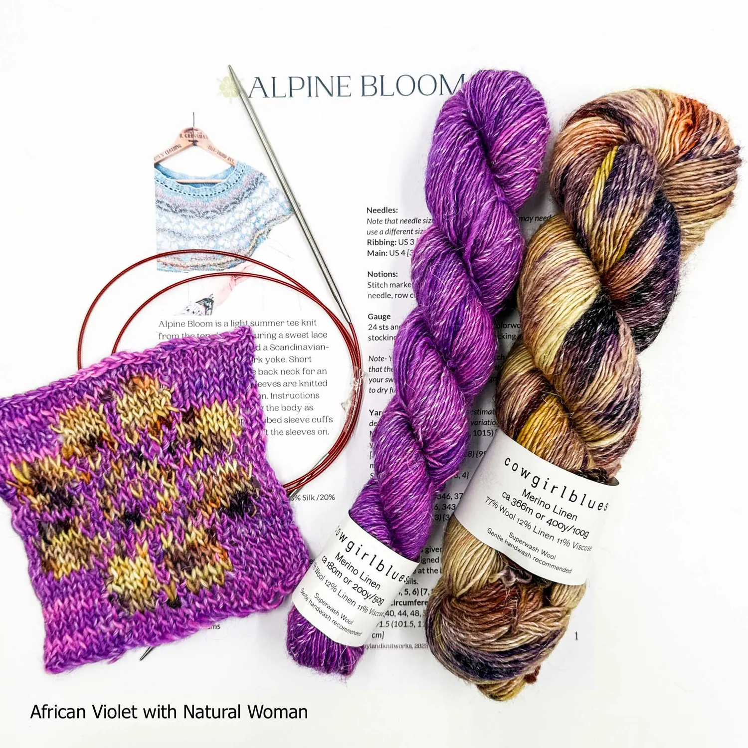 Cowgirlblues Alpine Bloom Pullover Strickset Garnbundle