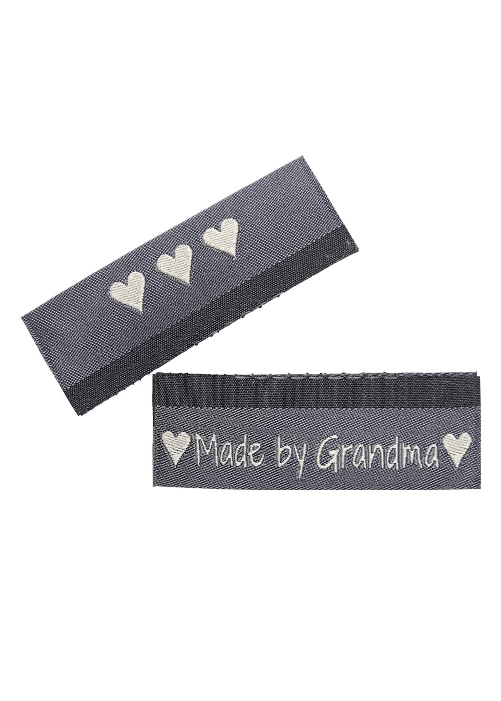 Go Handmade Made by Grandma Weblabel grau 10 Stück