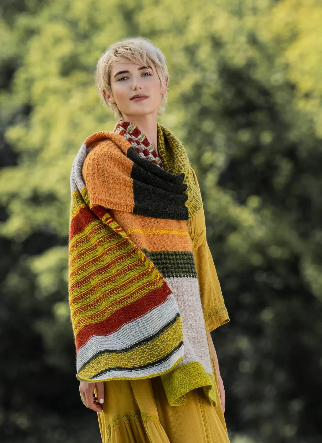 Blue Sky Fibers Classic Series North Loop Wrap Strickanleitung Mosaik