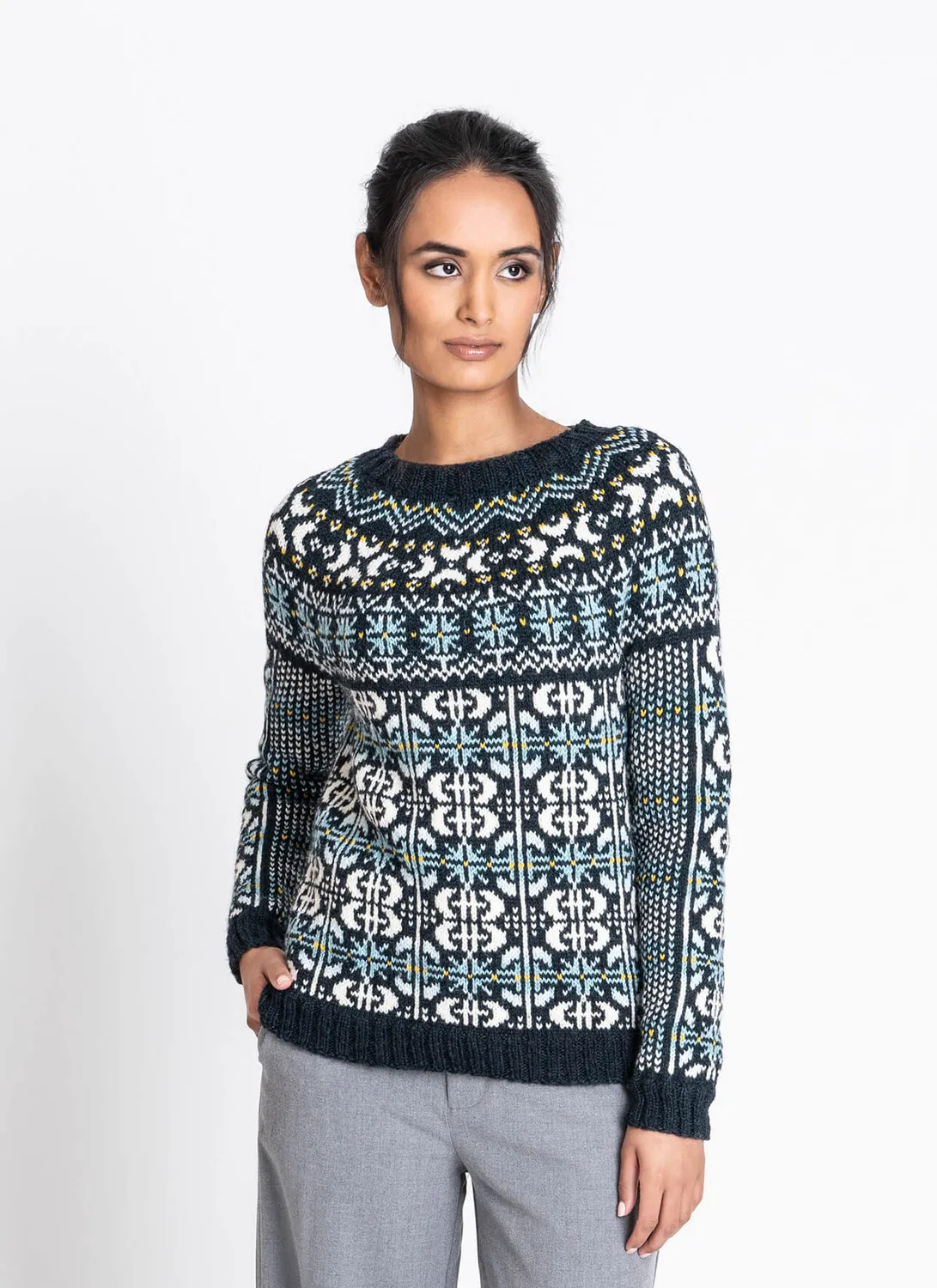 Blue Sky Fibers Classic Series L’Etoile Du Nord Sweater Strickanleitung Fair Isle