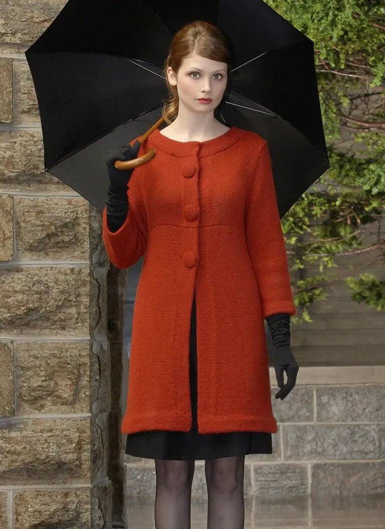 Blue Sky Fibers Audrey Coat Mantel Strickanleitung doppelt