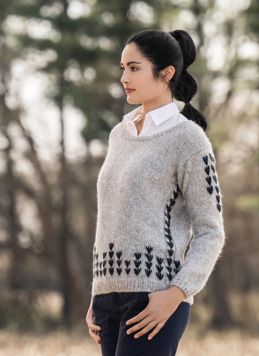 Blue Sky Fibers Classic Series Cloquet Pullover Strickanleitung Colorwork