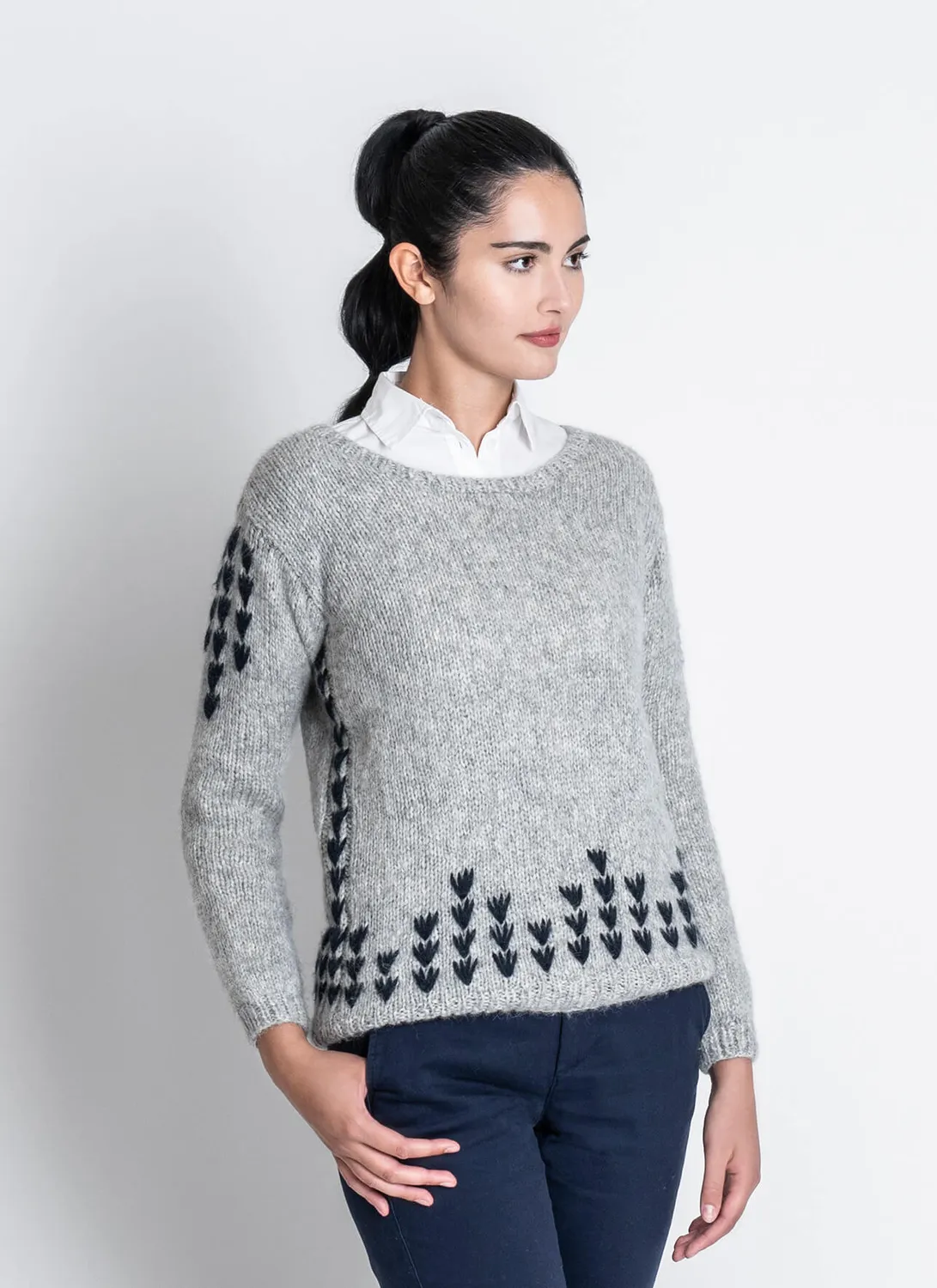 Blue Sky Fibers Classic Series Cloquet Pullover Strickanleitung Colorwork