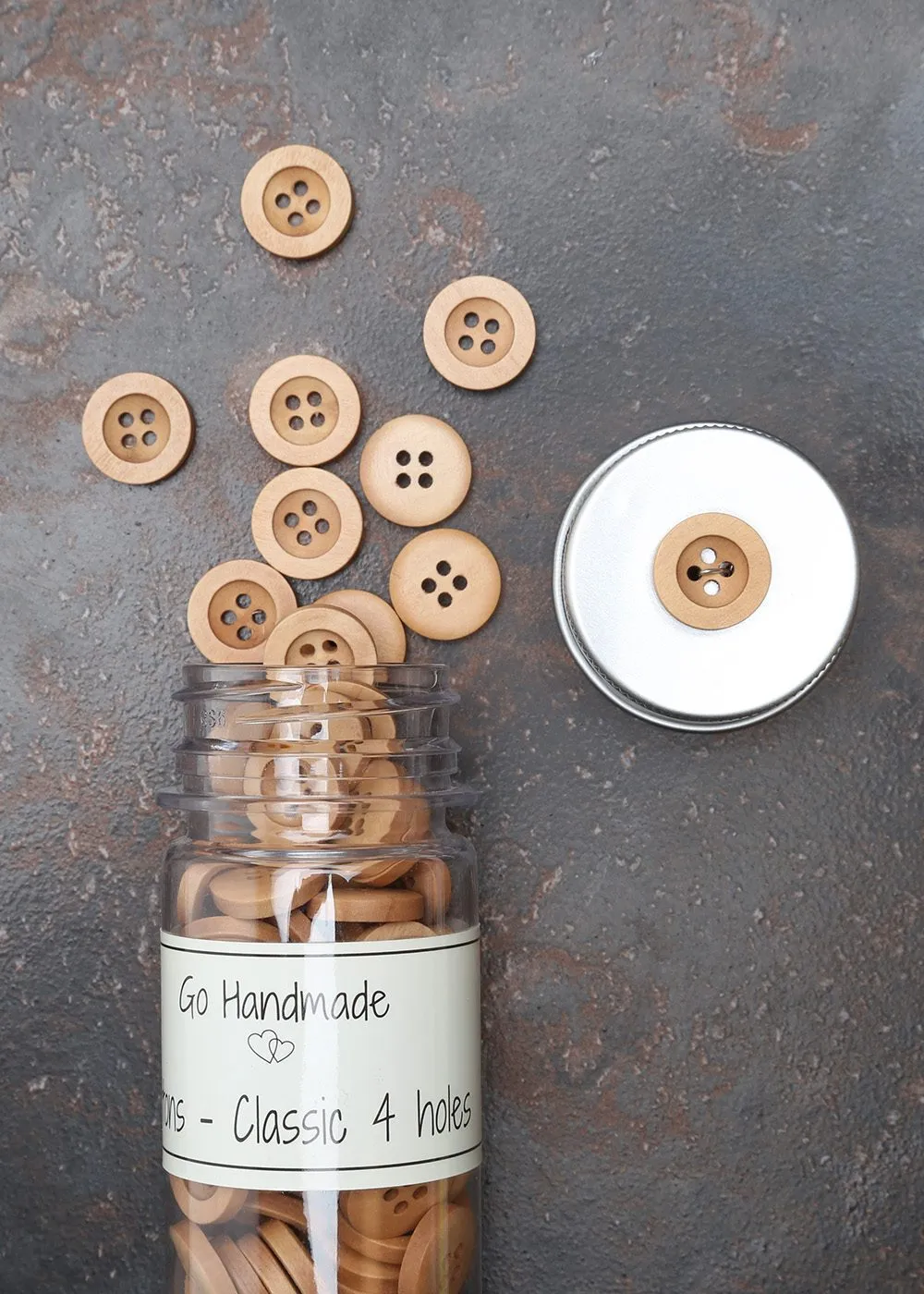 Go Handmade Classic 4-Loch Knöpfe Dose 110 Stück