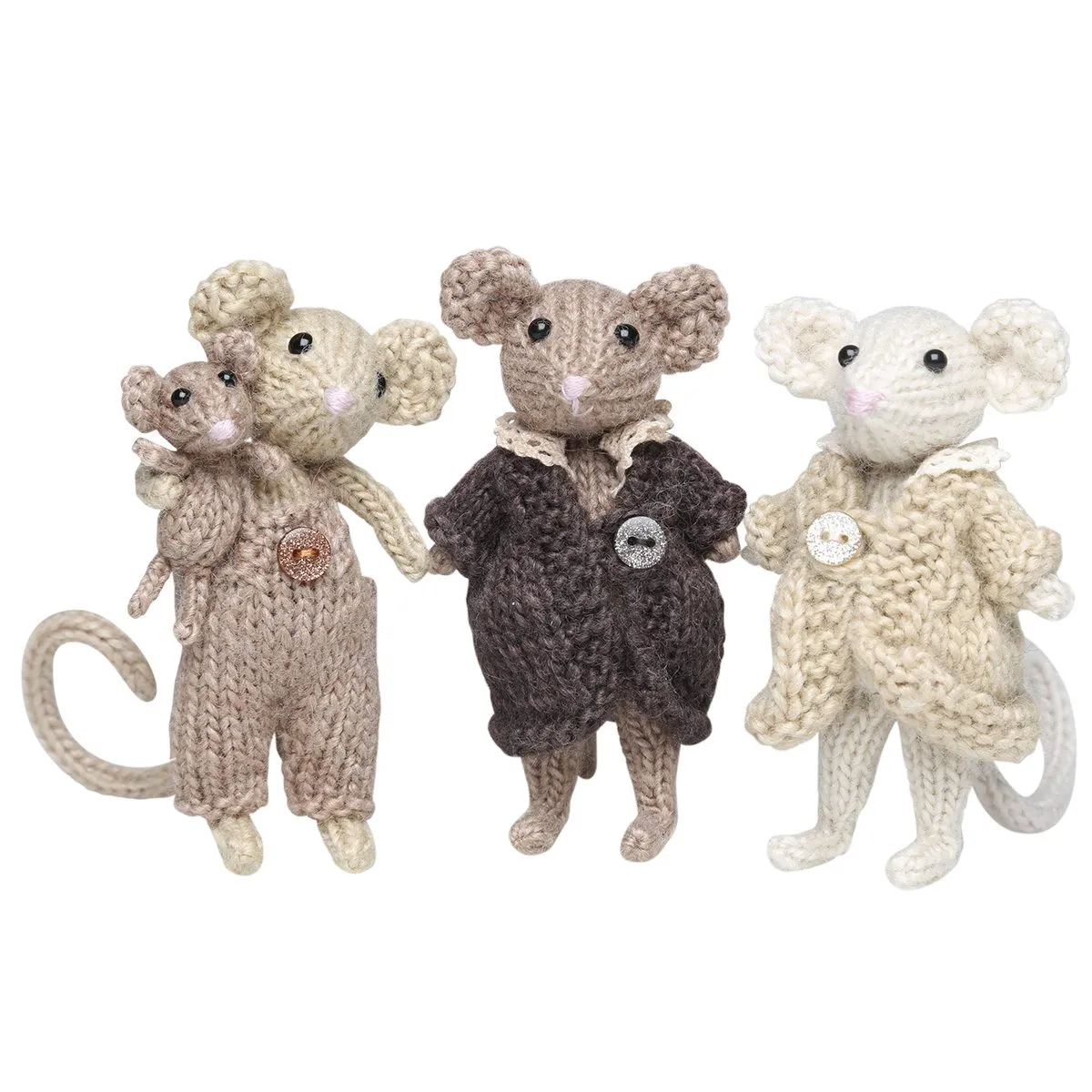 Go Handmade Mice Sisters H10 cm Häkelset Vintage
