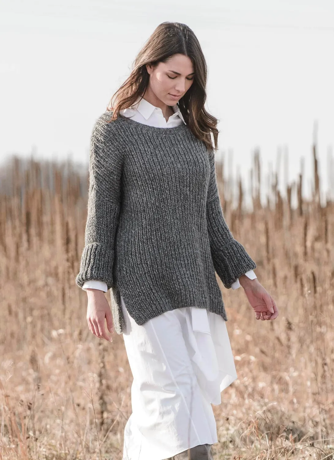 Blue Sky Fibers Classic Preston Pullover Strickanleitung Techno