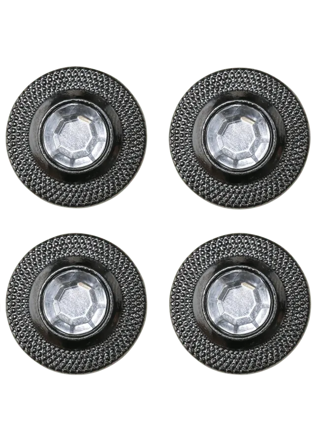Go Handmade Bling Buttons Strassknöpfe D17 mm 4er Grau