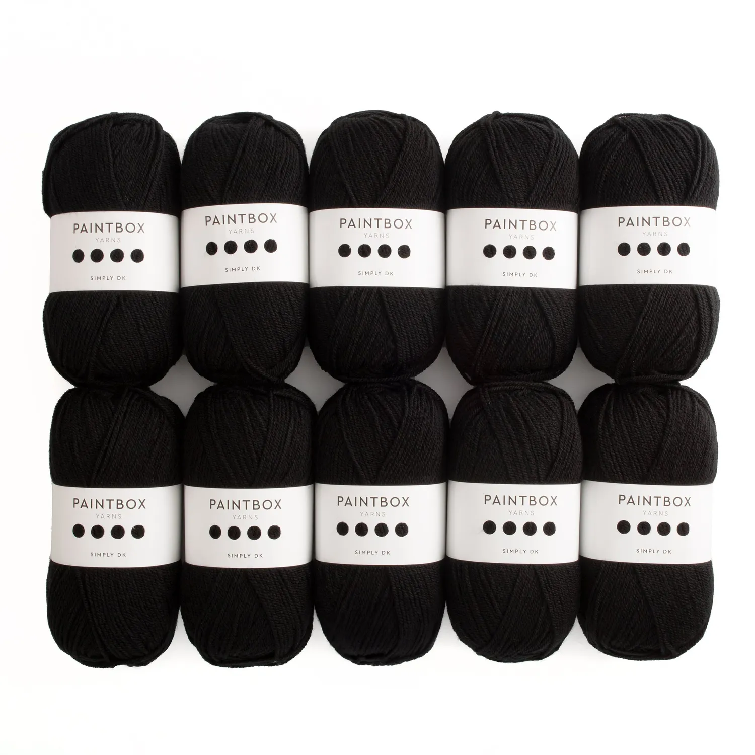 Paintbox Yarns Simply DK Strickgarn 10x100g Acryl Pure Black