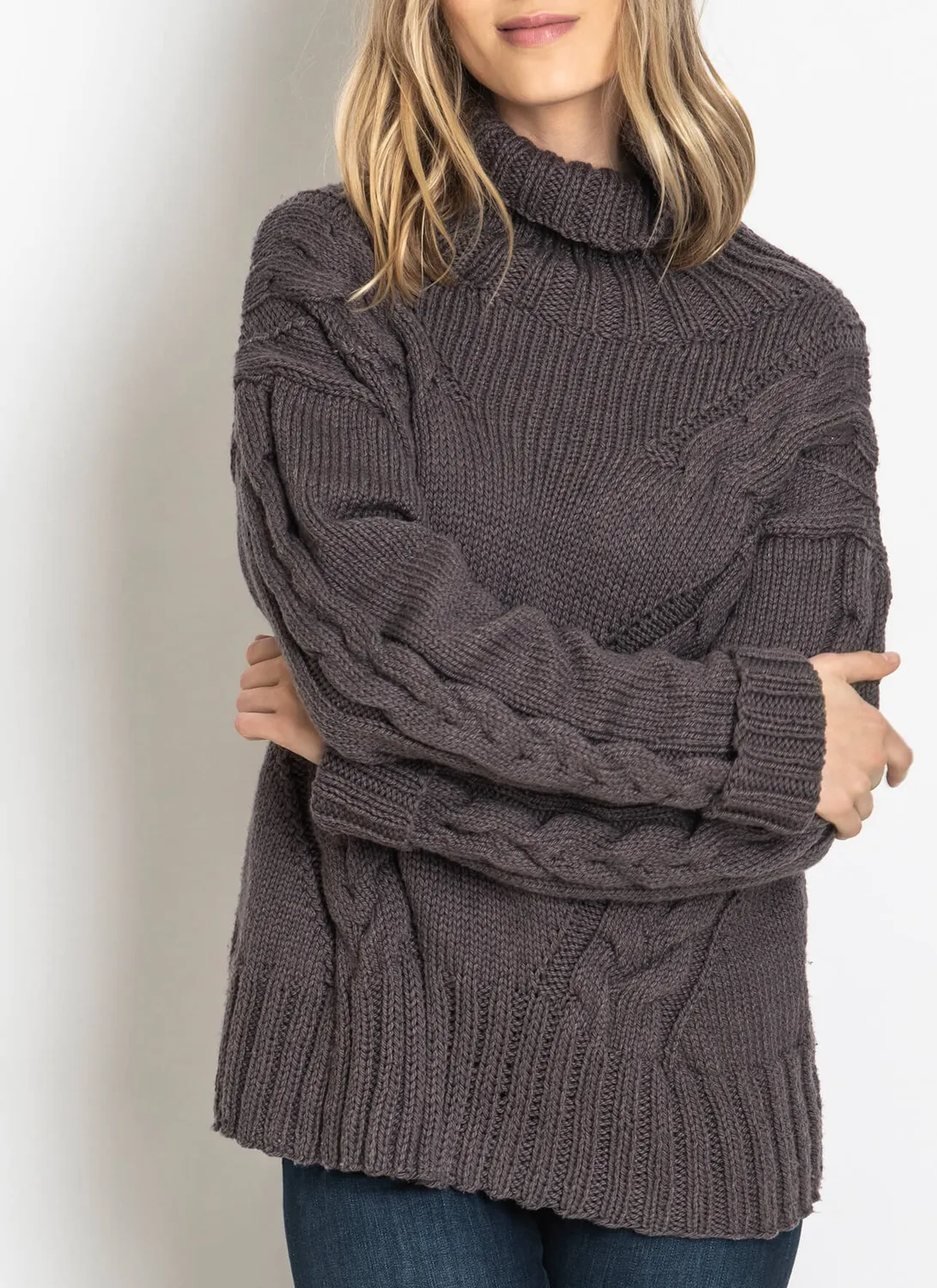Blue Sky Fibers Solway Sweater Strickanleitung Zopf