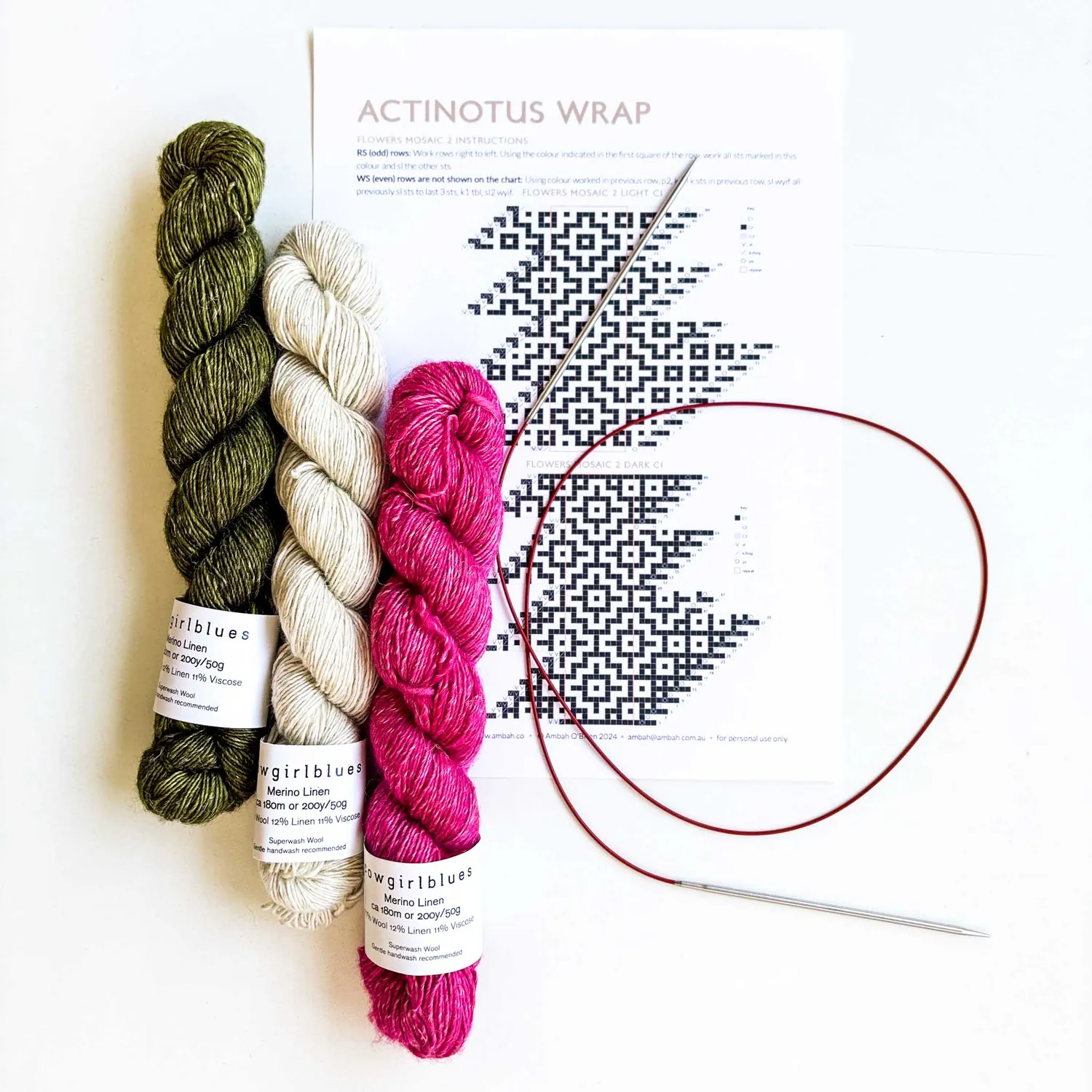 Cowgirlblues Actinotus Wrap Strickset Mosaiktuch