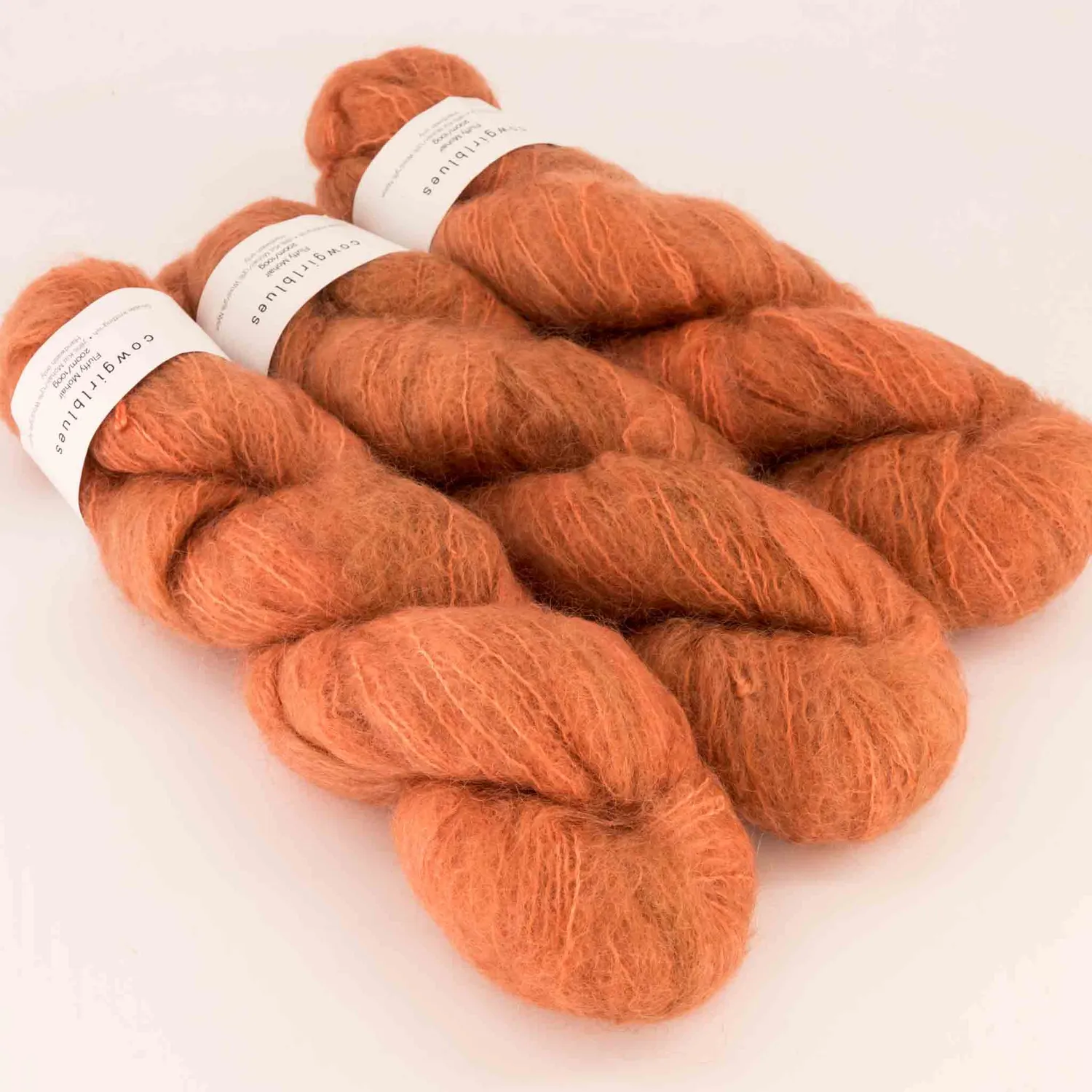 Cowgirlblues Fluffy Terracotta Mohairwolle handgefärbt