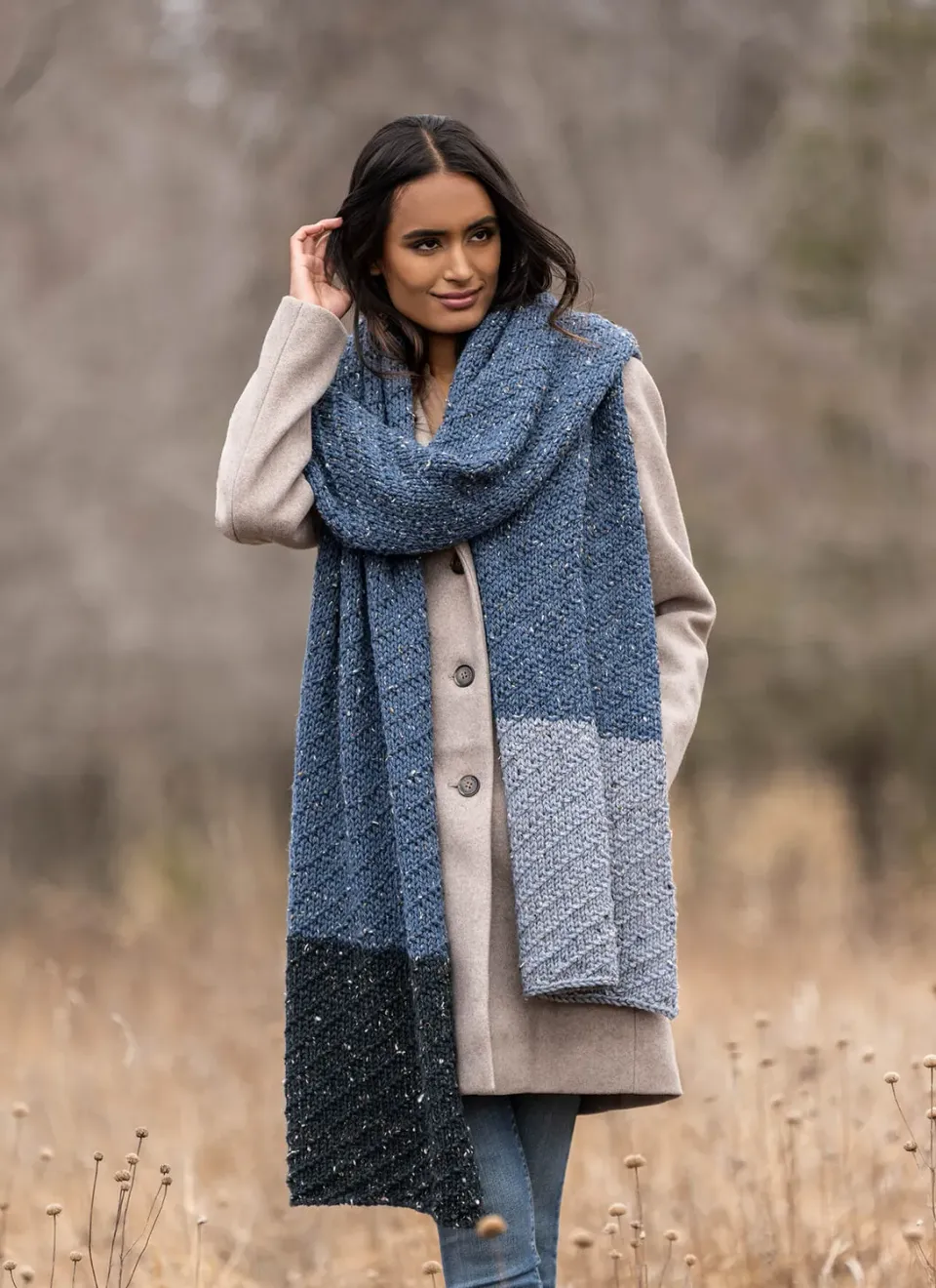 Blue Sky Fibers Classic Madison Wrap Strickanleitung Tweed verstellbar