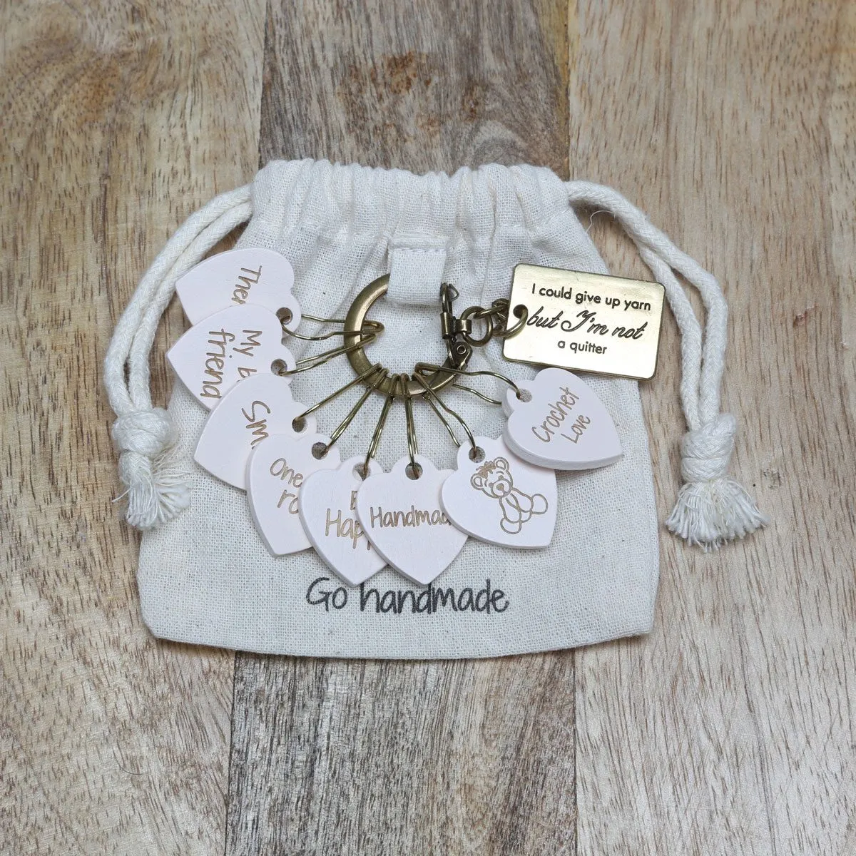 Go Handmade Maschenmarkierer Holz 8 Stück Häkeln