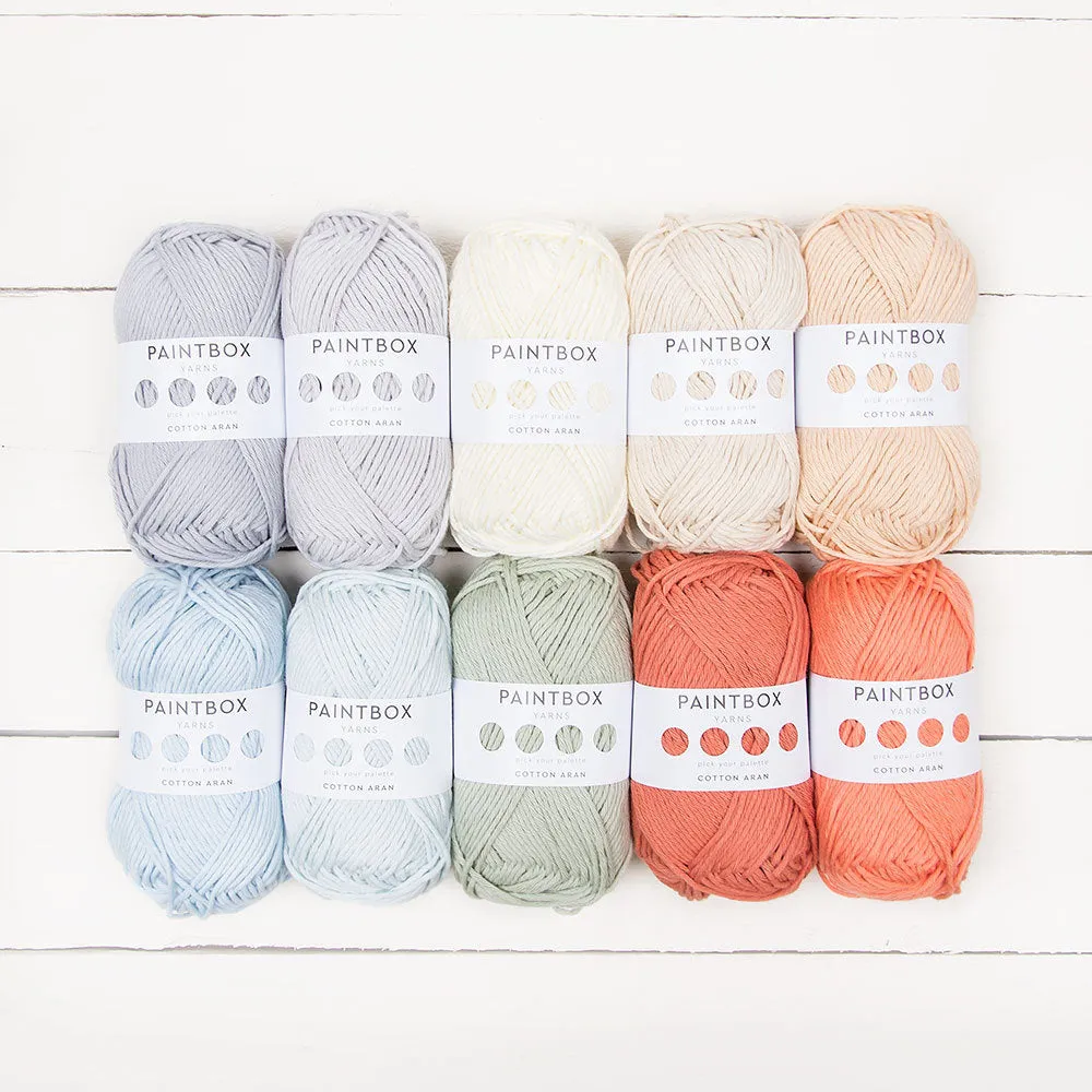 Paintbox Yarns Cotton Aran Garn 10x50g Farbset 850m