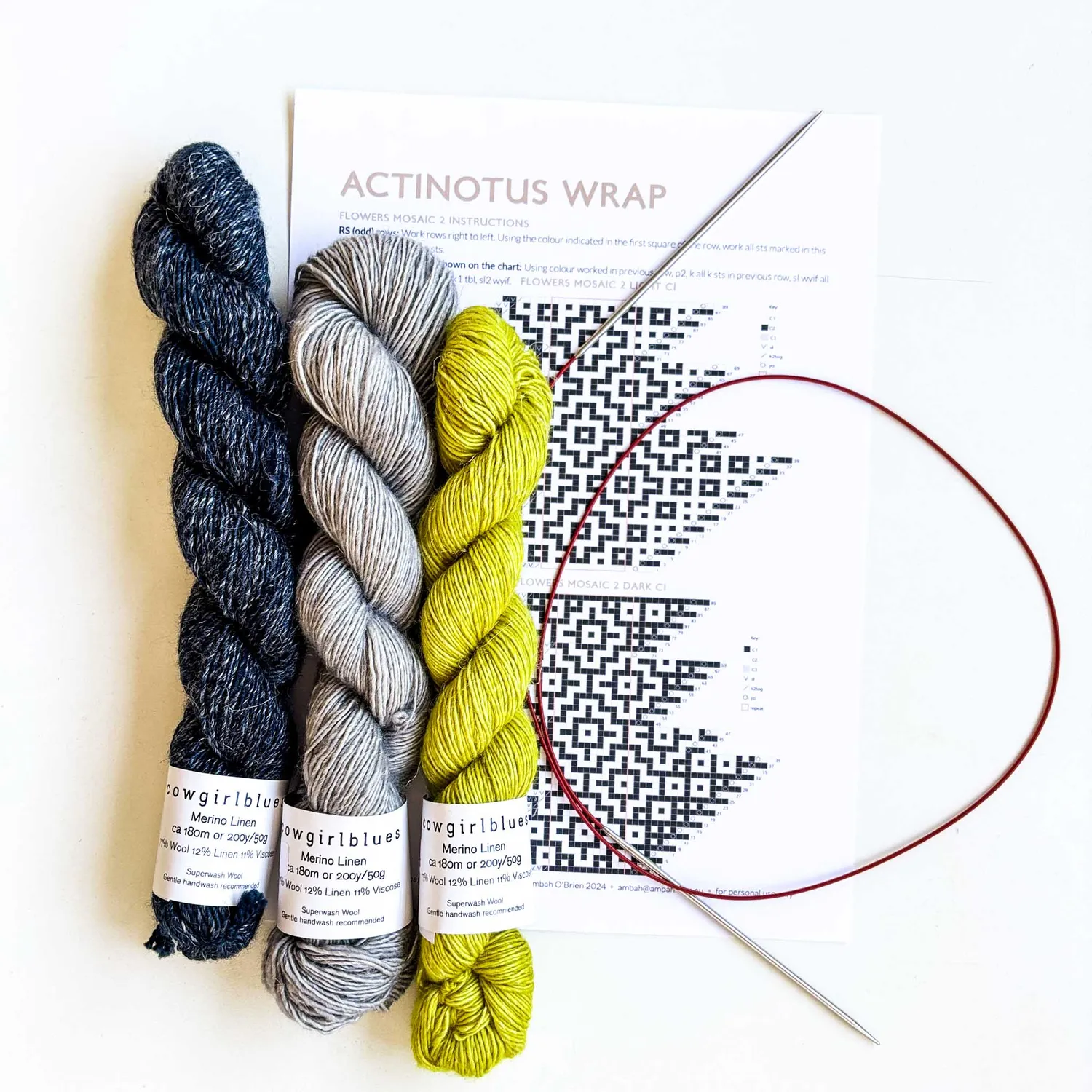 Cowgirlblues Actinotus Wrap Strickset Mosaiktuch