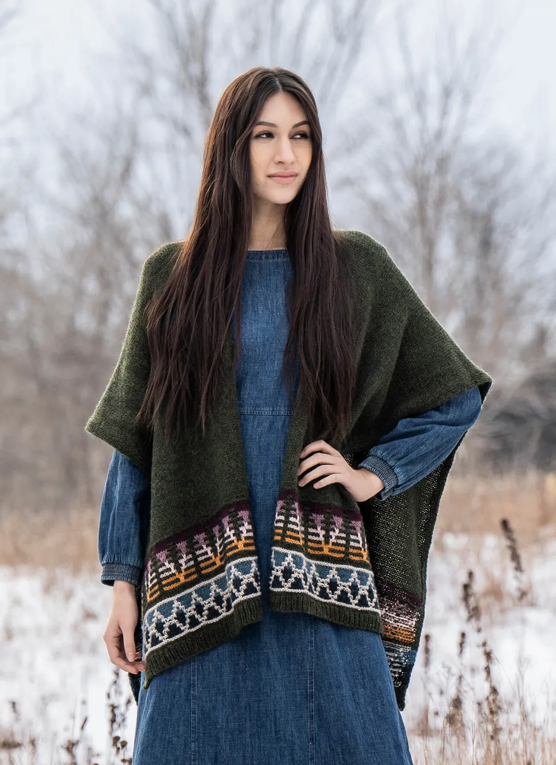 Blue Sky Fibers Classic Woodland Ruana Strickanleitung 202345