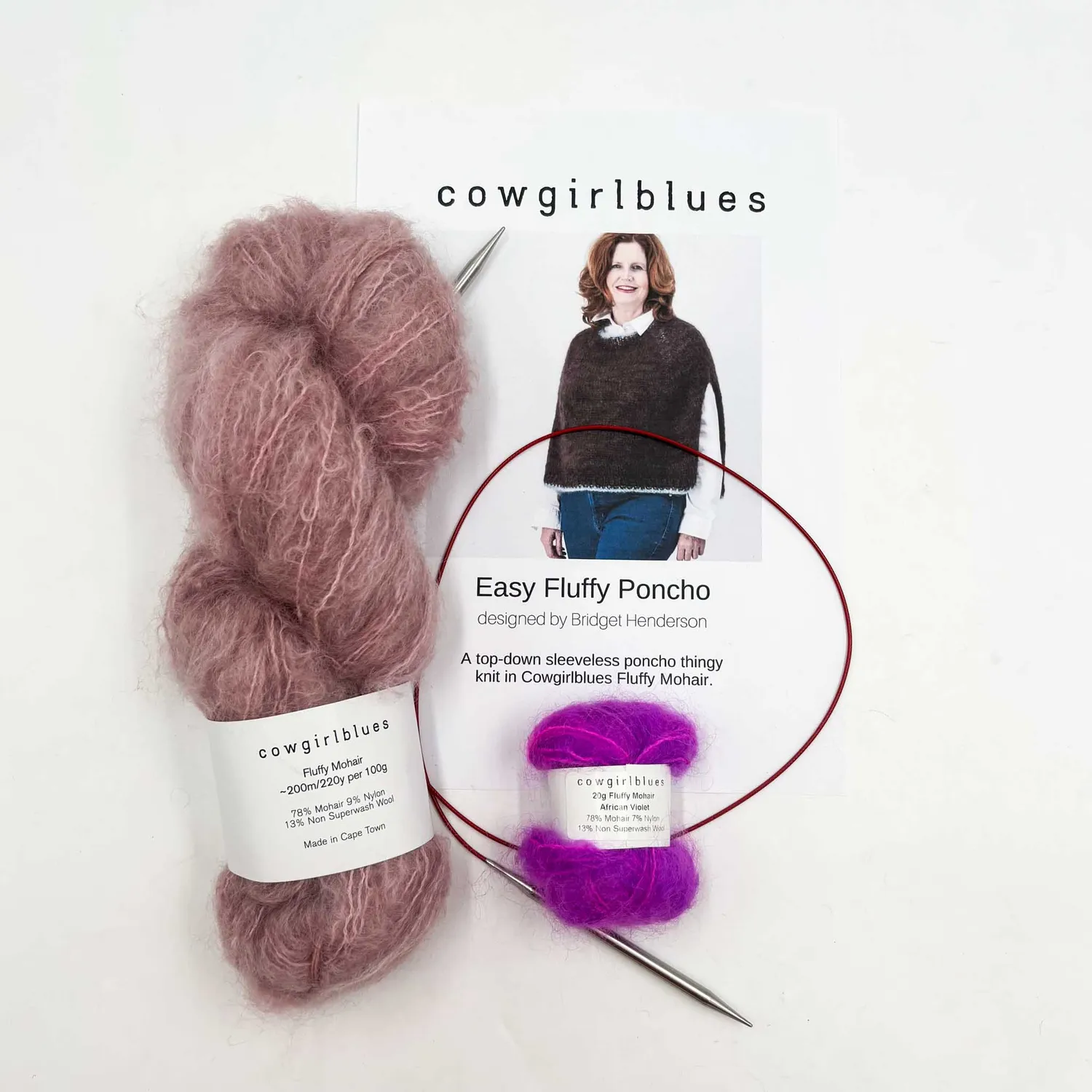 Cowgirlblues Easy Fluffy Poncho Strickset Mohair