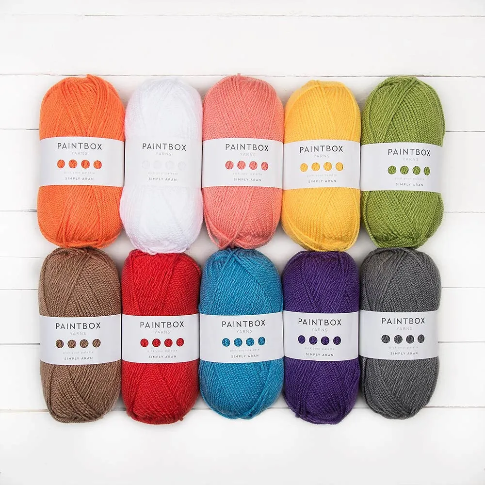 Paintbox Yarns Simply Aran Wolle 10x100g Over The Rainbow Acryl
