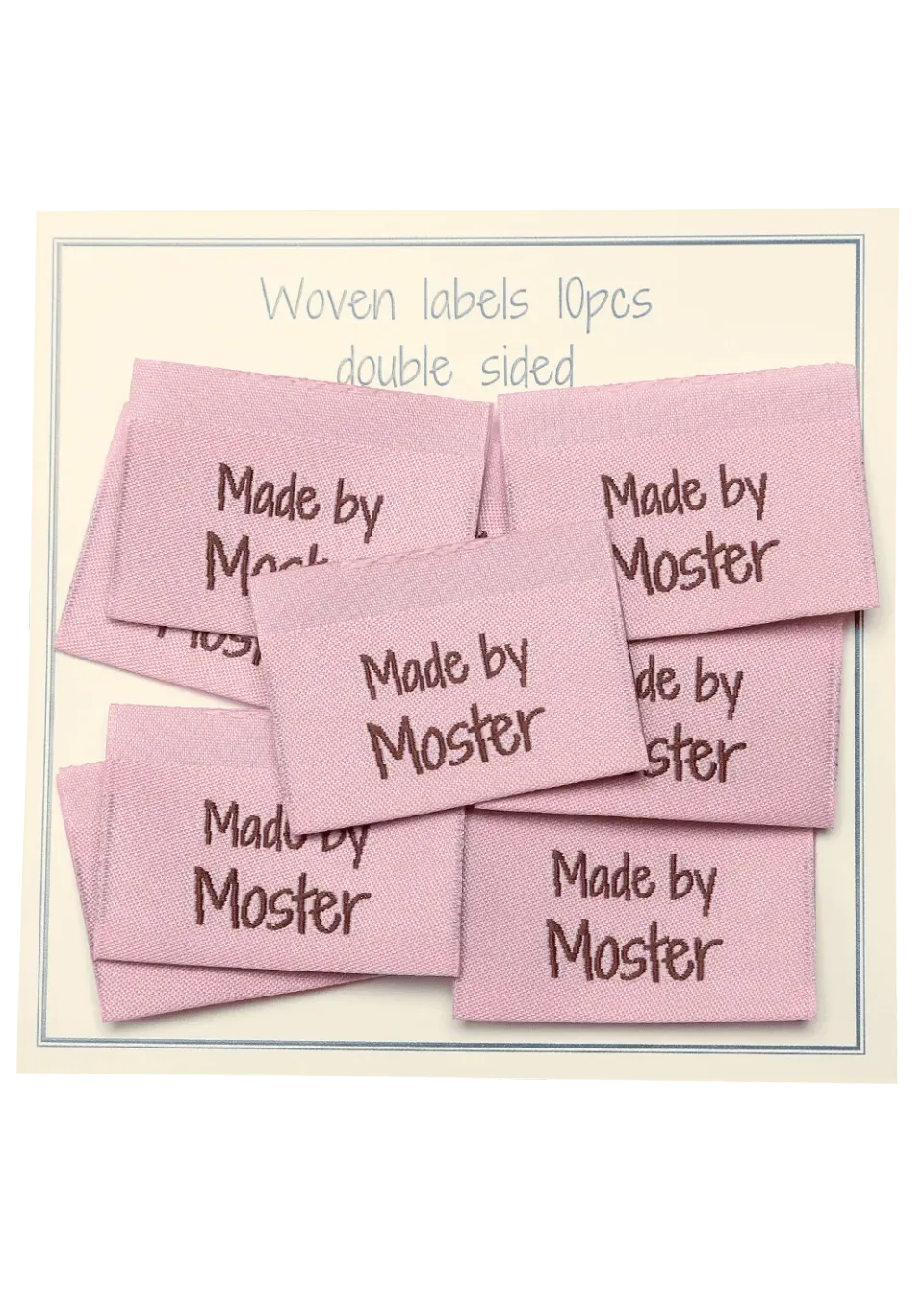 Go Handmade Made by moster Weblabel 35x19 mm pink 10 Stück