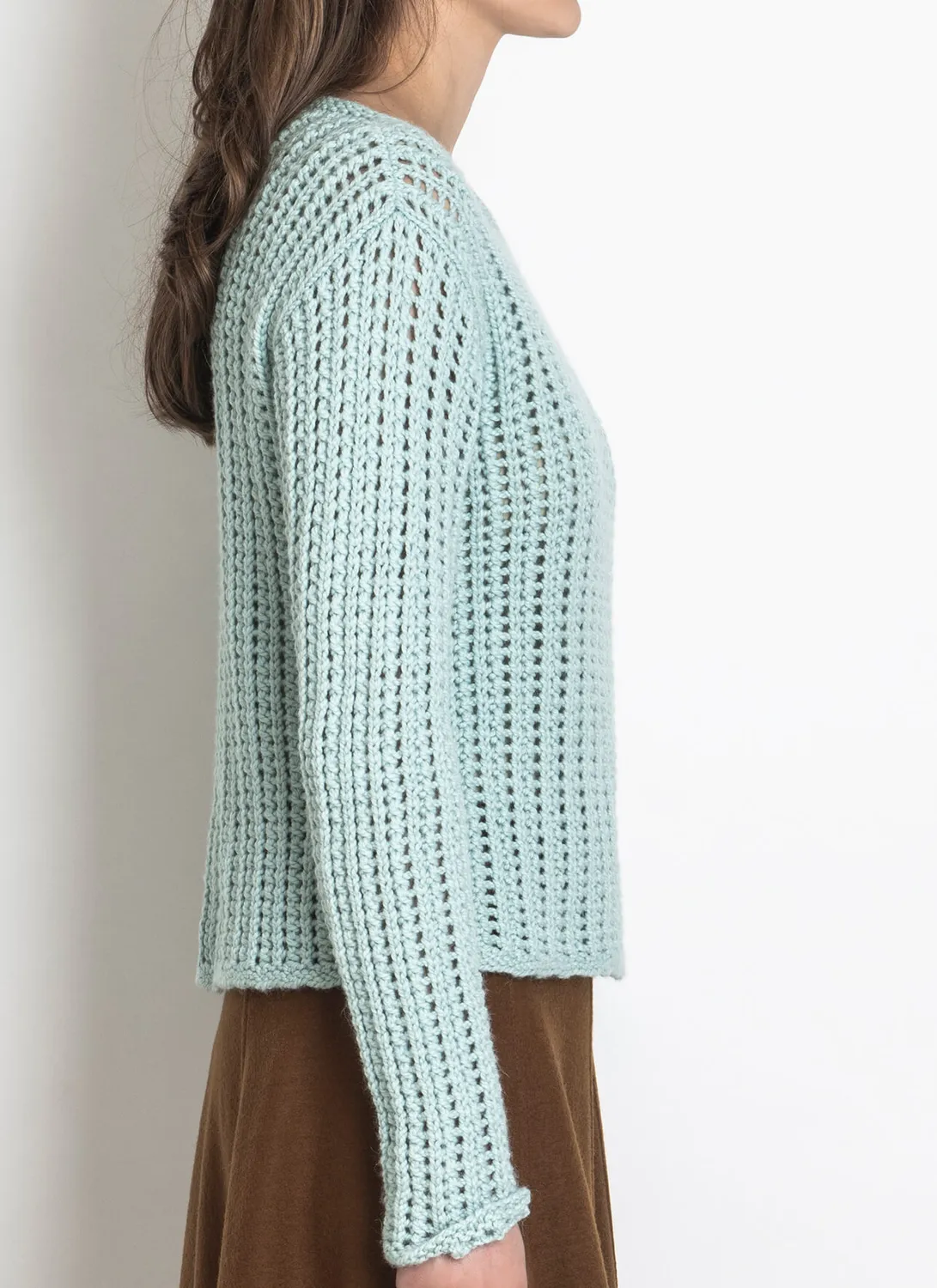 Blue Sky Fibers Classic Series Lauderdale Pullover Strickanleitung Lochmuster