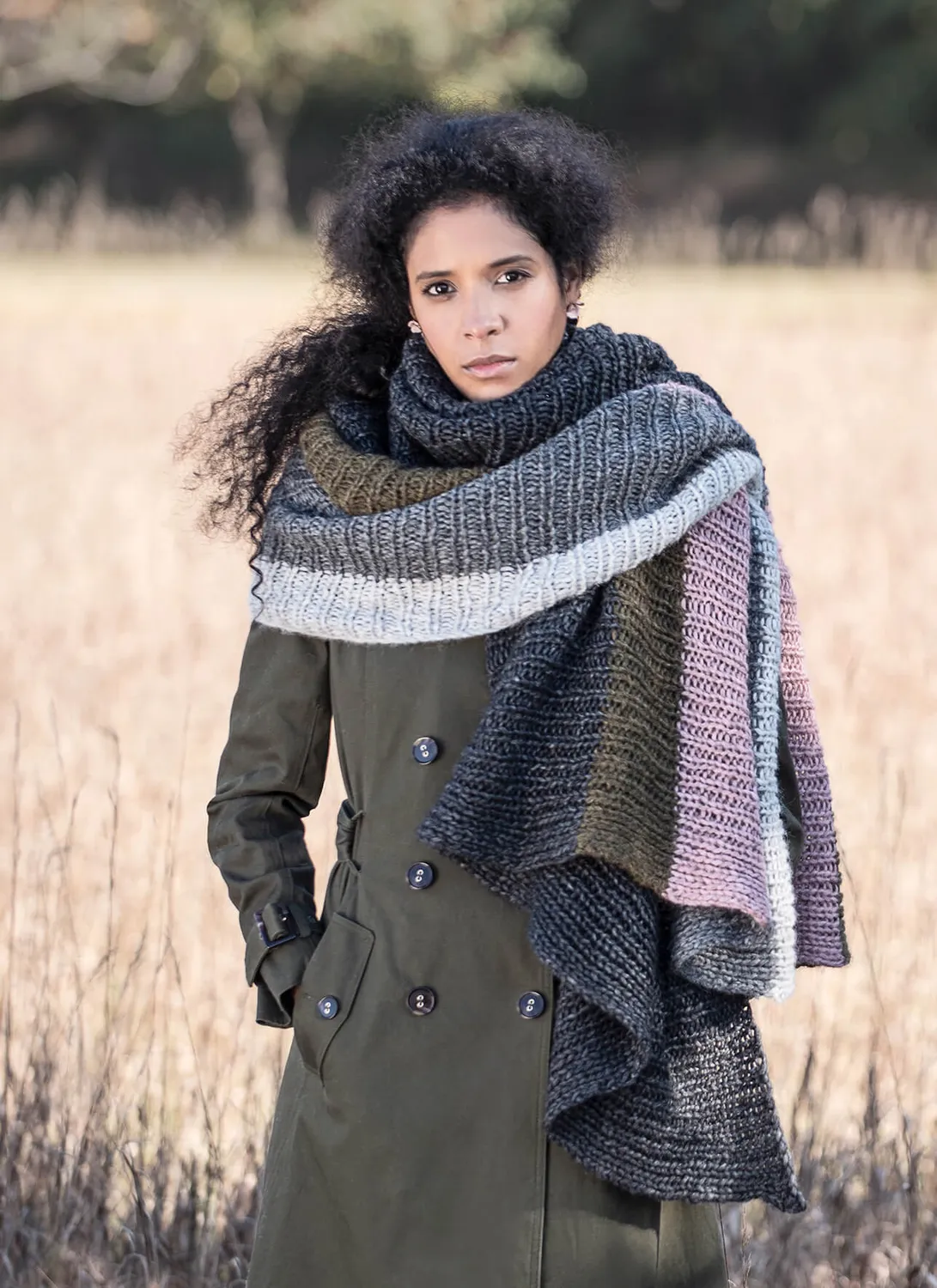 Blue Sky Fibers Tamarack Blanket Scarf Schal Anleitung