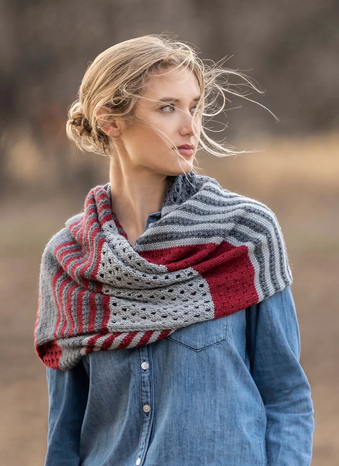 Blue Sky Fibers Chatham Wrap Tuch Strickanleitung