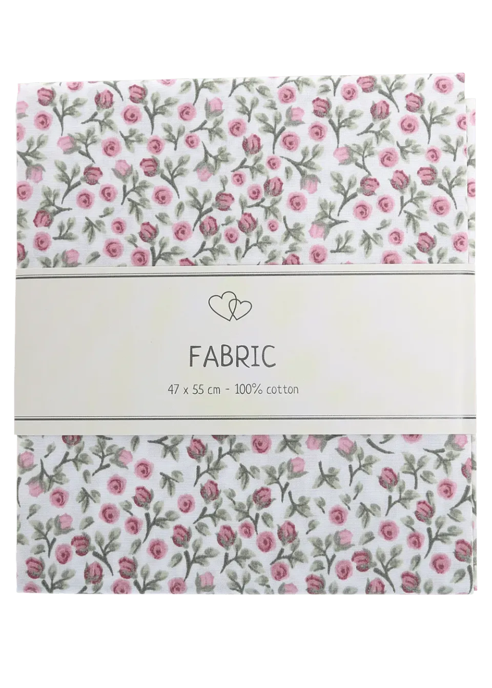 Go Handmade Cotton Stoff Rosen weiß 47x55 cm