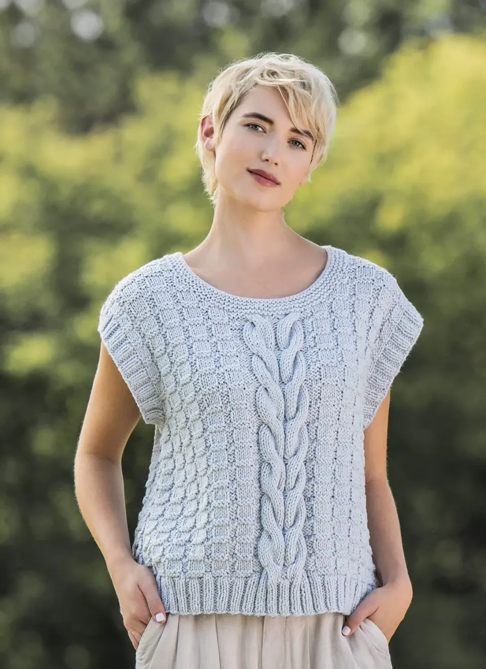 Blue Sky Fibers Classic Series Orcutt Tee Strickanleitung Bio-Baumwolle