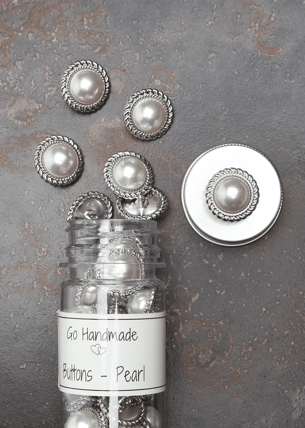 Go Handmade Pearl Knöpfe Silber 21mm 70 Stück